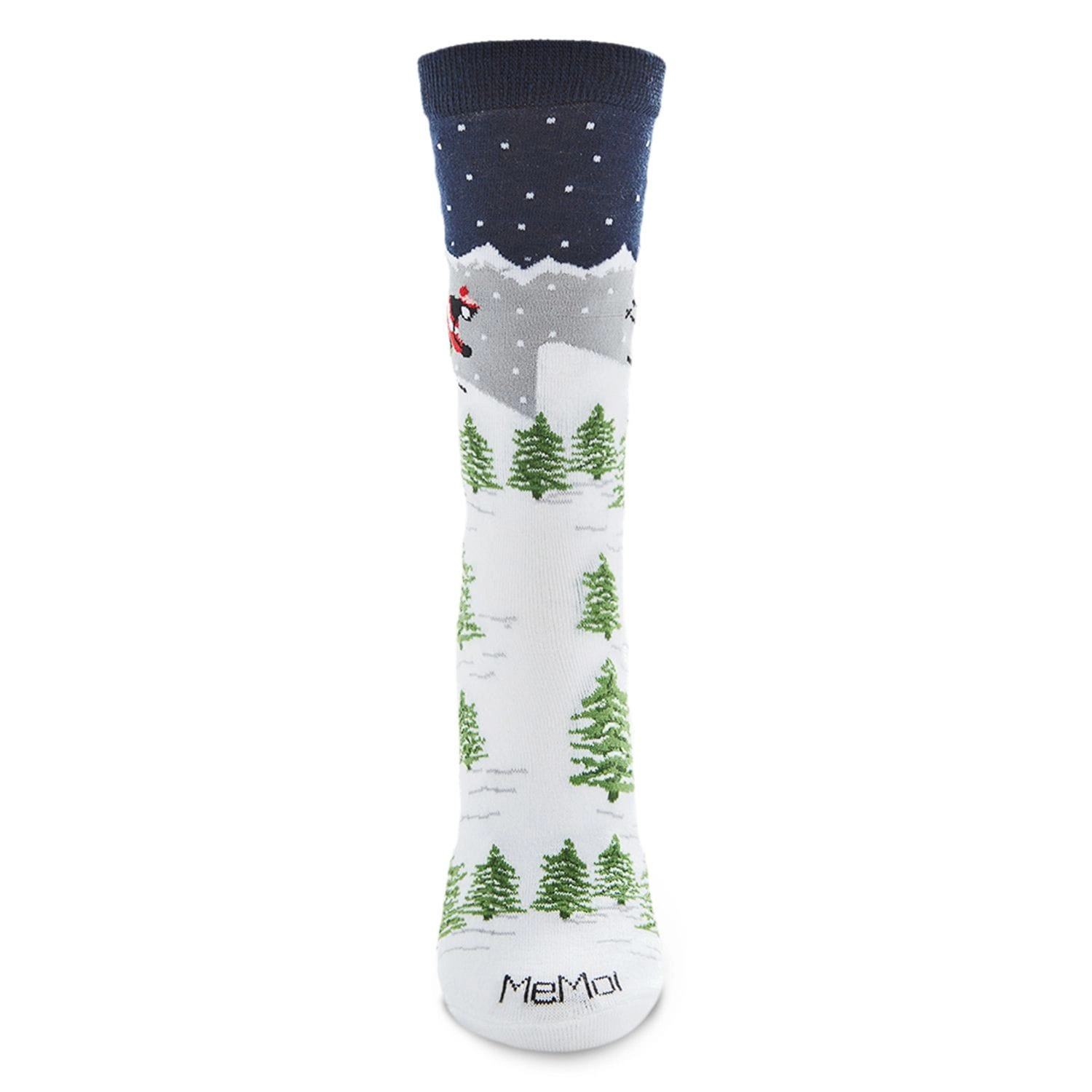 MeMoi Women's Winter Wonderland Holiday Bamboo Blend Crew Socks