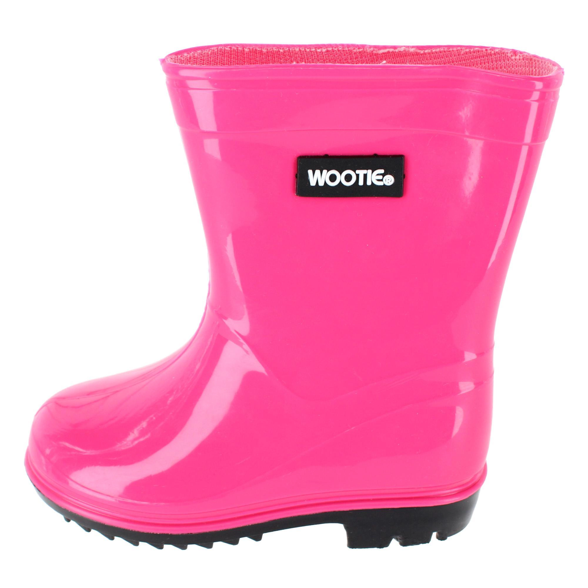CTM Toddler & Girl's Classic Waterproof Solid Color Rain Boots