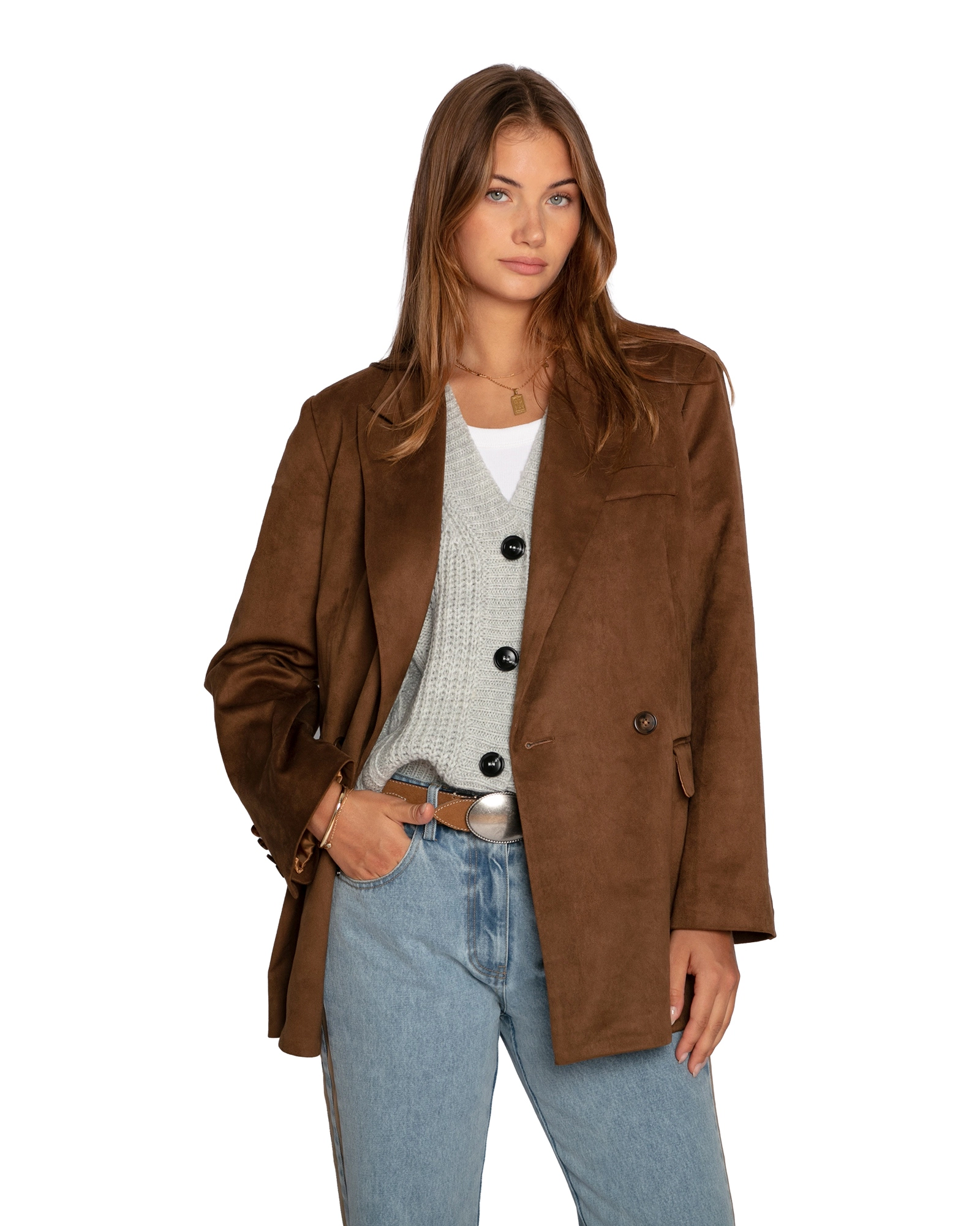 Belle & Bloom Charmer Faux Suede Blazer