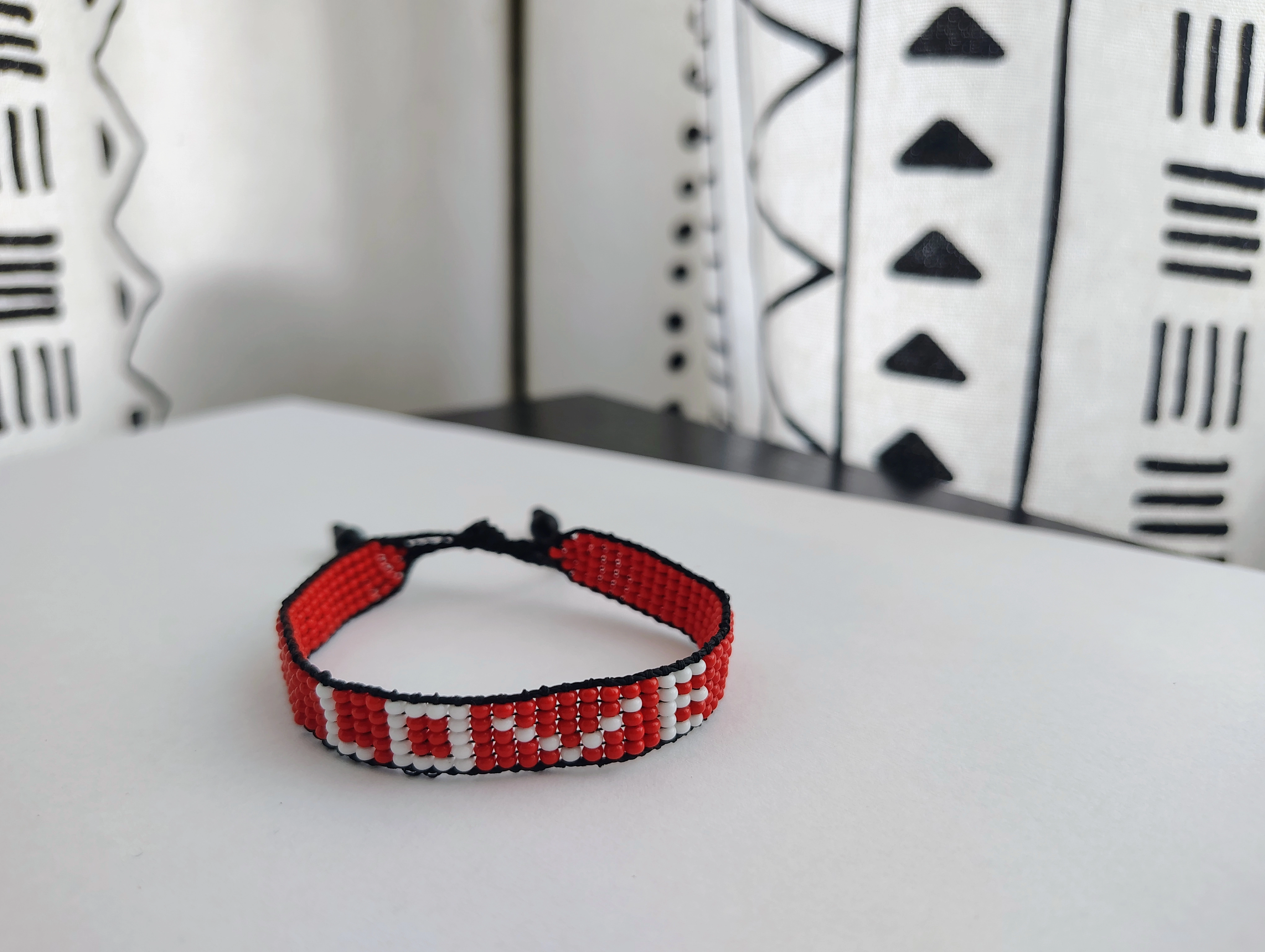 SAWA SAWA Brave Love Bracelet in Red and White Courage