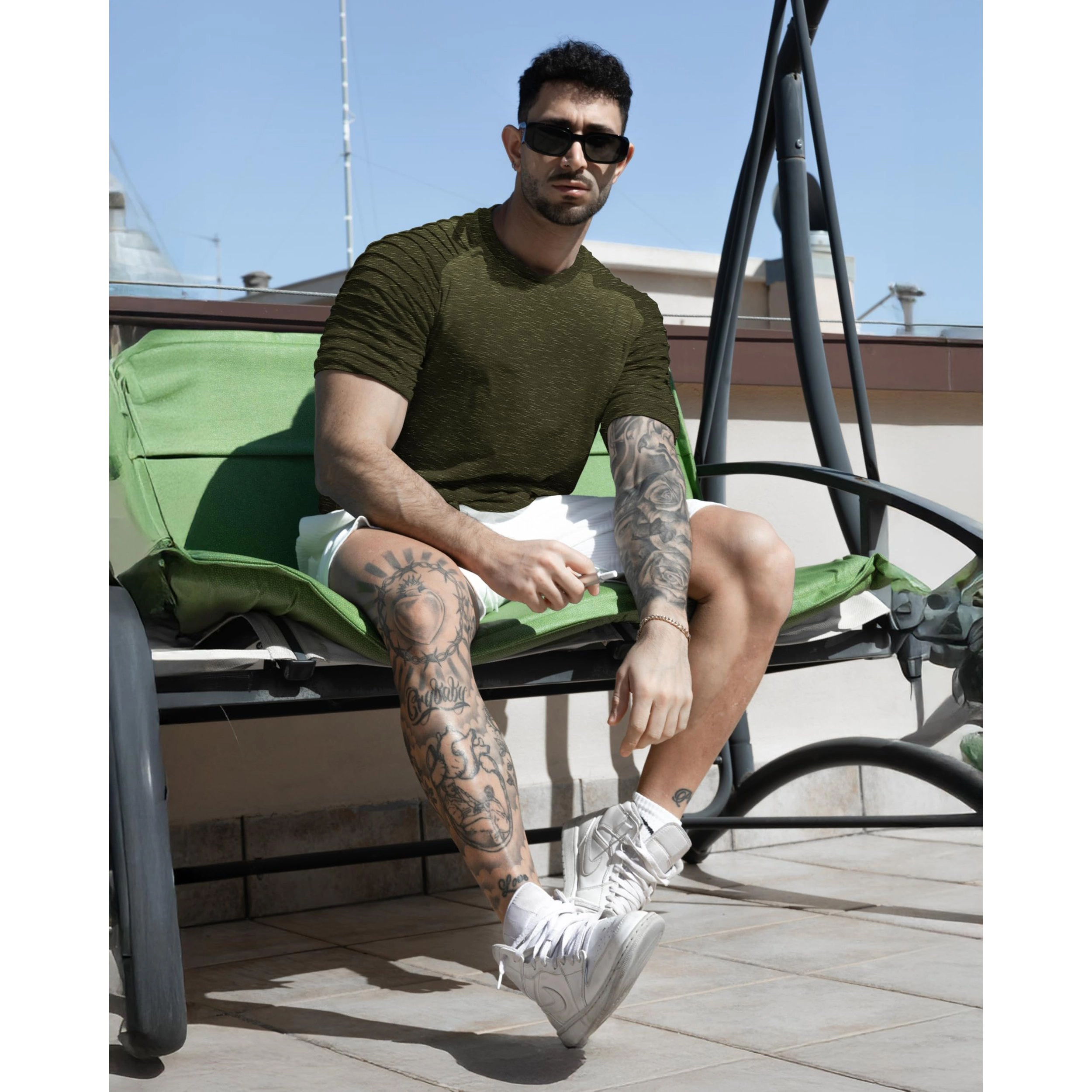 COOFANDY Men's Slim Fit Raglan Sleeve Crew Neck T-Shirt
