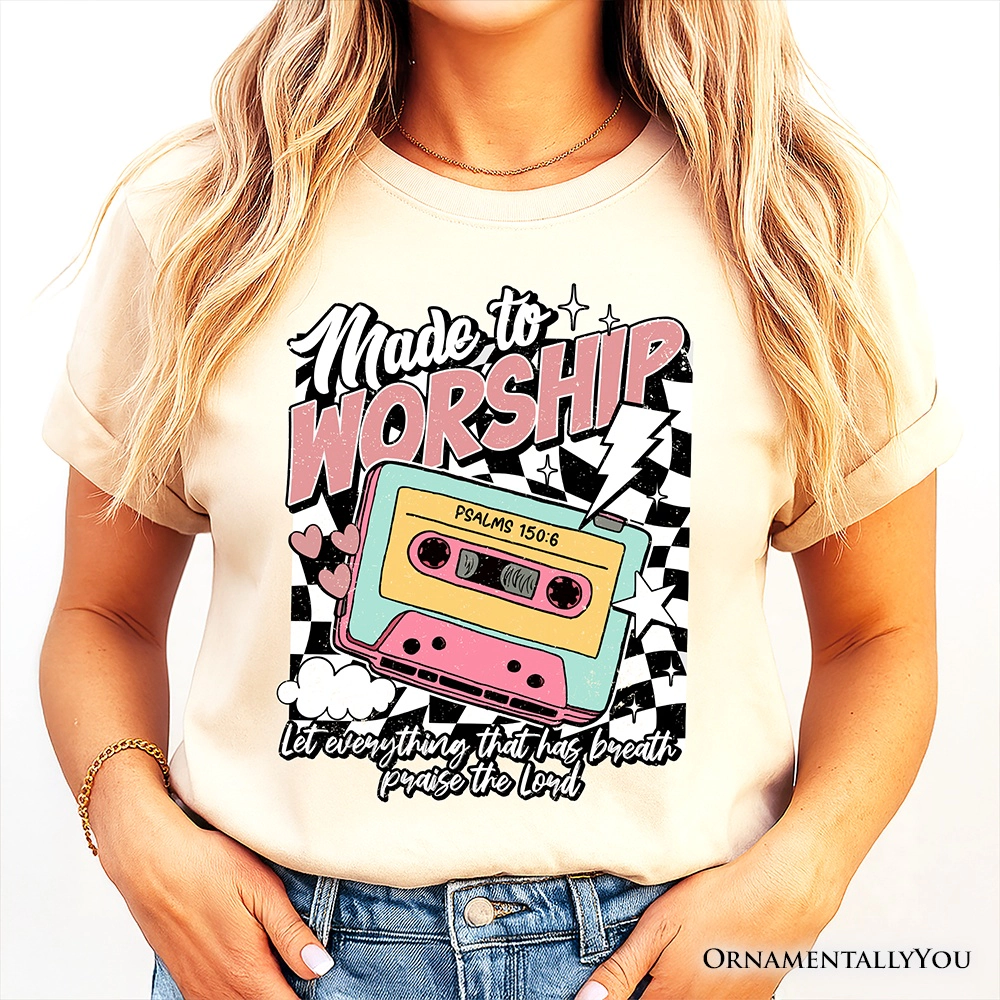 OrnamentallyYou Unisex Made To Worship Christian Retro T-Shirt