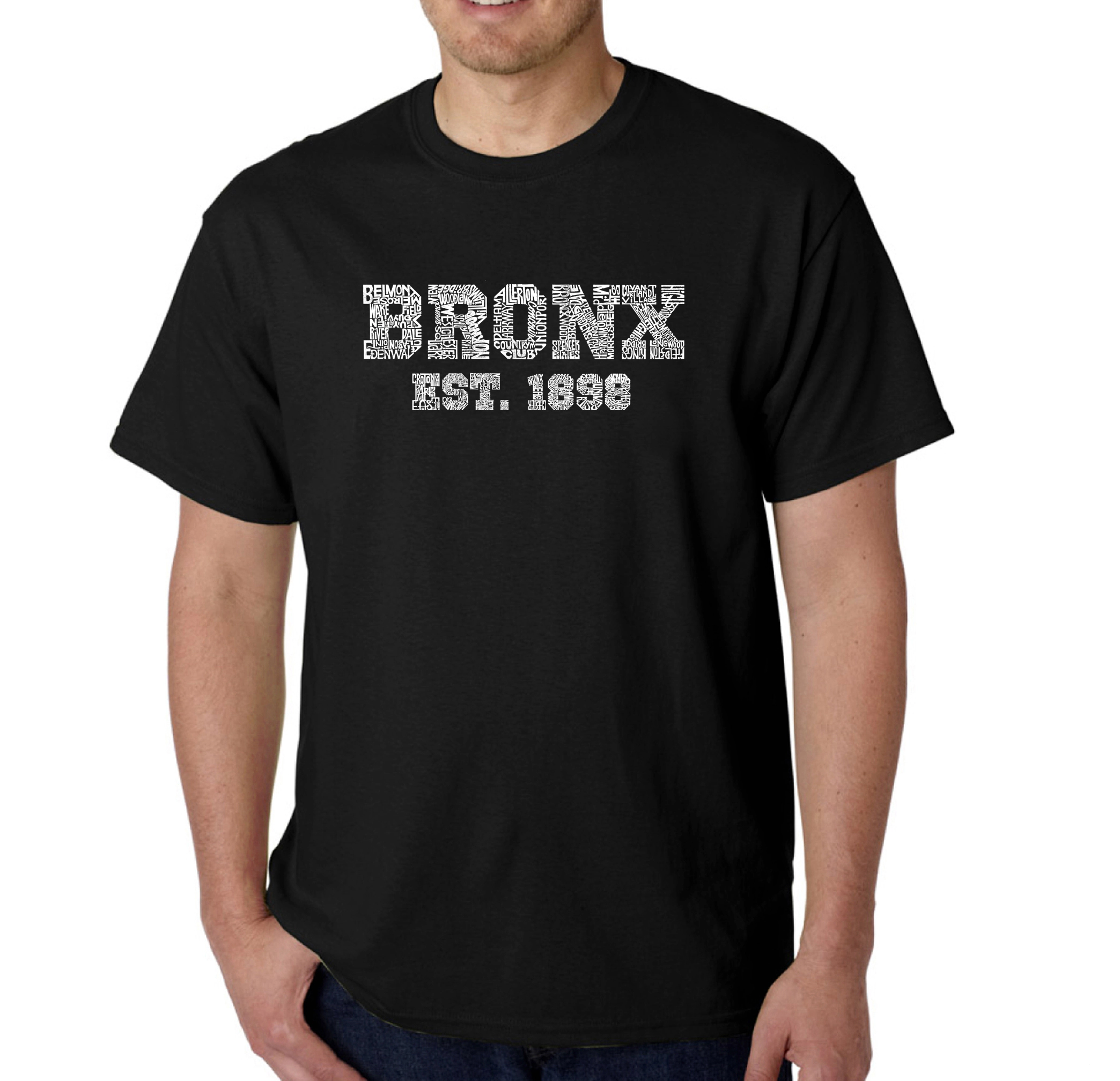 LA Pop Art Men's Bronx Neighborhoods Word T-Shirt
