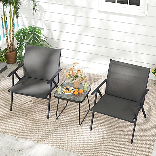 SUGIFT Breathable Mesh Fabric Armrests and Metal Frame 350-lb Set of 2 ...