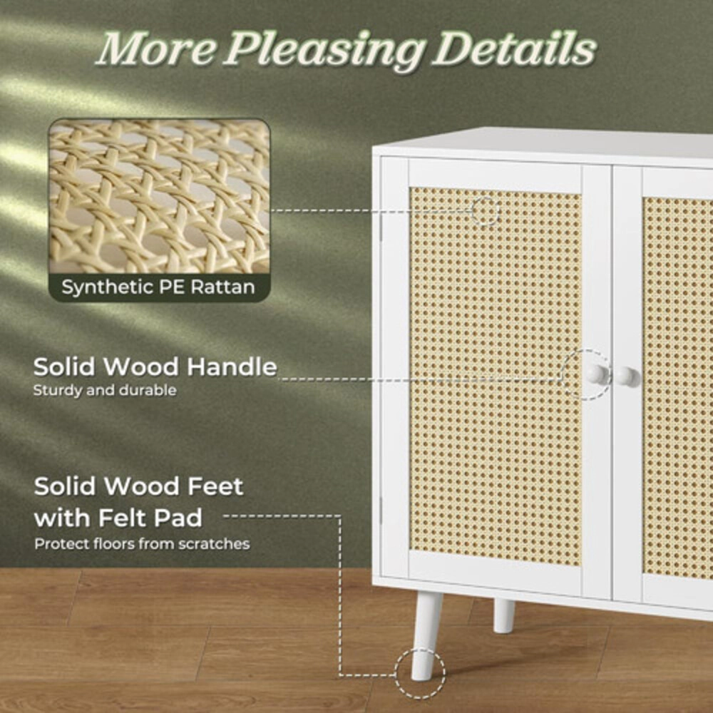 Rocky Peak Living Unisex Console Cabinet With Solid Wood Feet