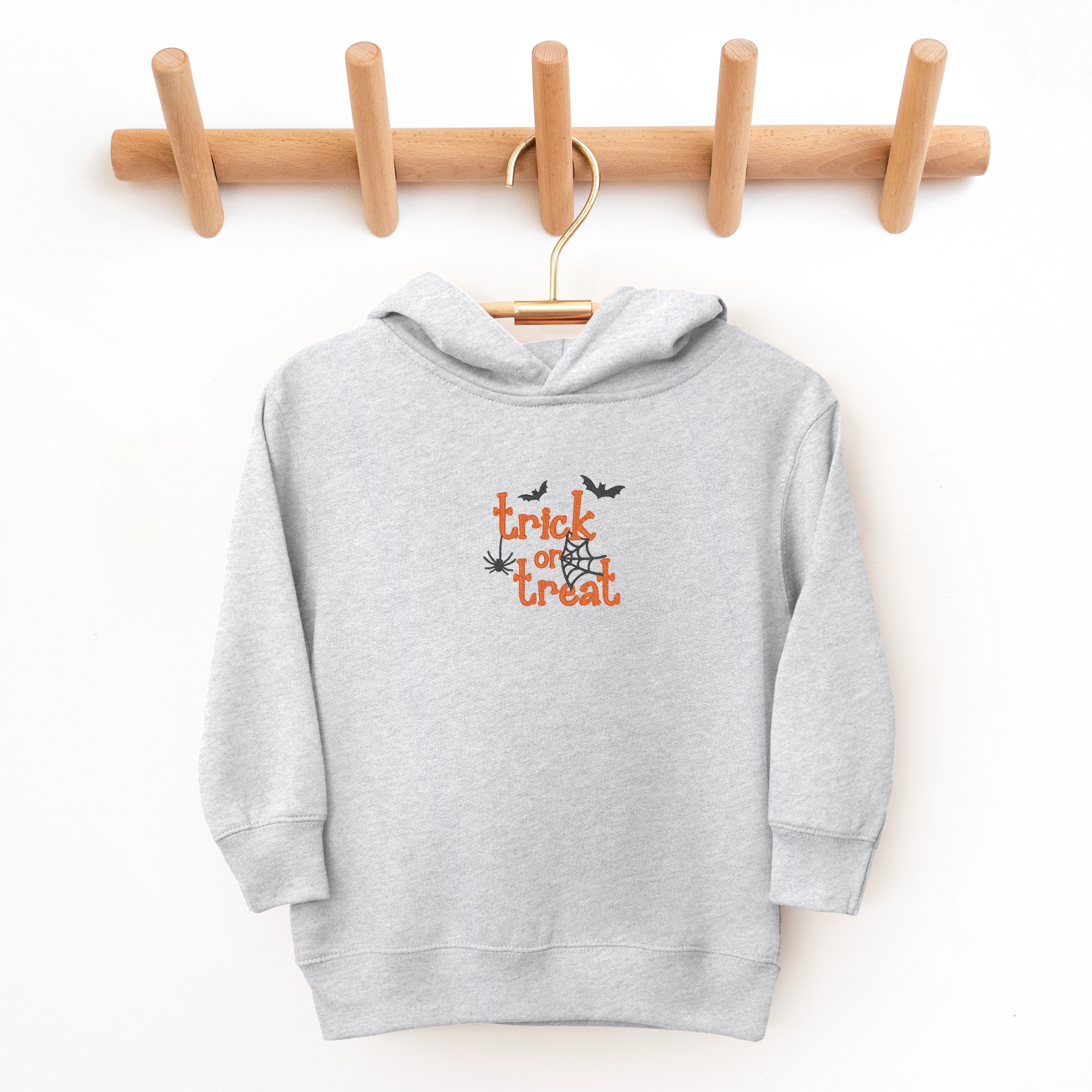 The Juniper Shop - Toddler Hoodie Embroidered Spiderweb Trick or Treat