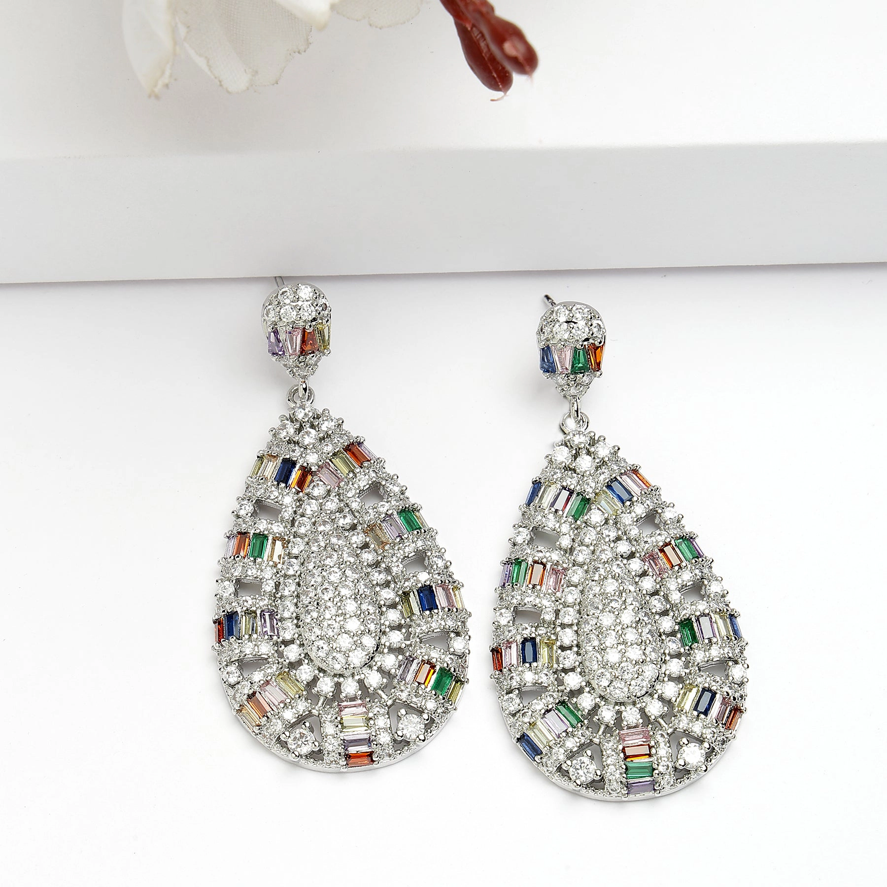 AGP PARIS Womens Diva Collection Royal Cubic Zirconia Drop Earrings