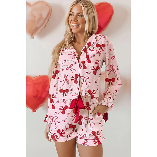 Threaded Pear Women's Laurel Pcs Pajama Set Long Sleeve Top, Color