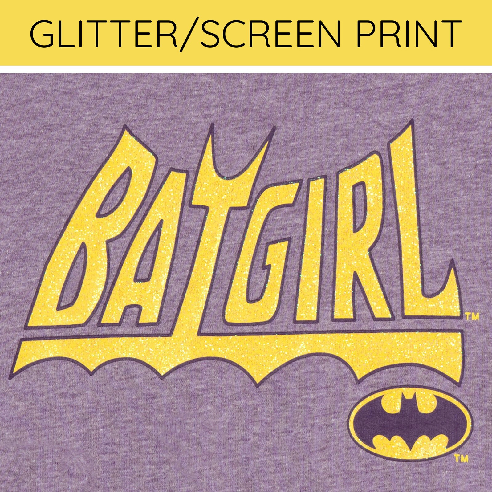 DC Comics Justice League Girls' Glitter Graphic T-Shirt