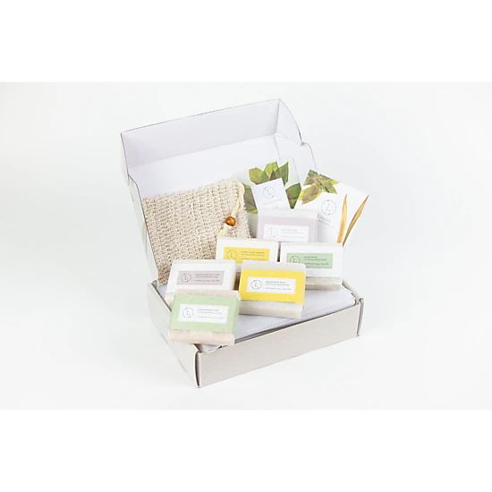 Lizush  6-Piece Handmade Cold-Process Natural Soap Gift Set - Assorted 4 oz Bars