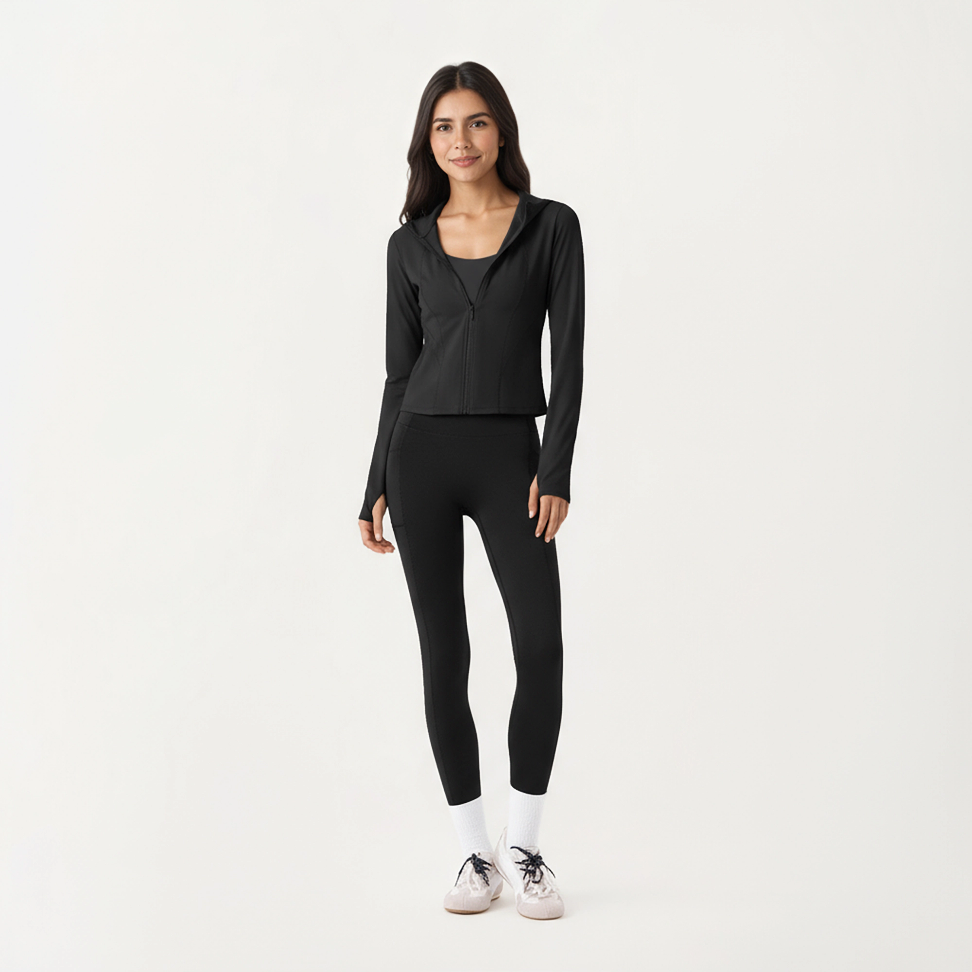 Anna-Kaci Women's Long Sleeve Zip-Up Hoodie Jacket with Contoured Fit and Thumbhole Cuffs