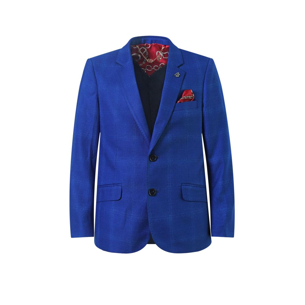 Elie Balleh Boys Slim Fit Checke Sports Coat Blazer