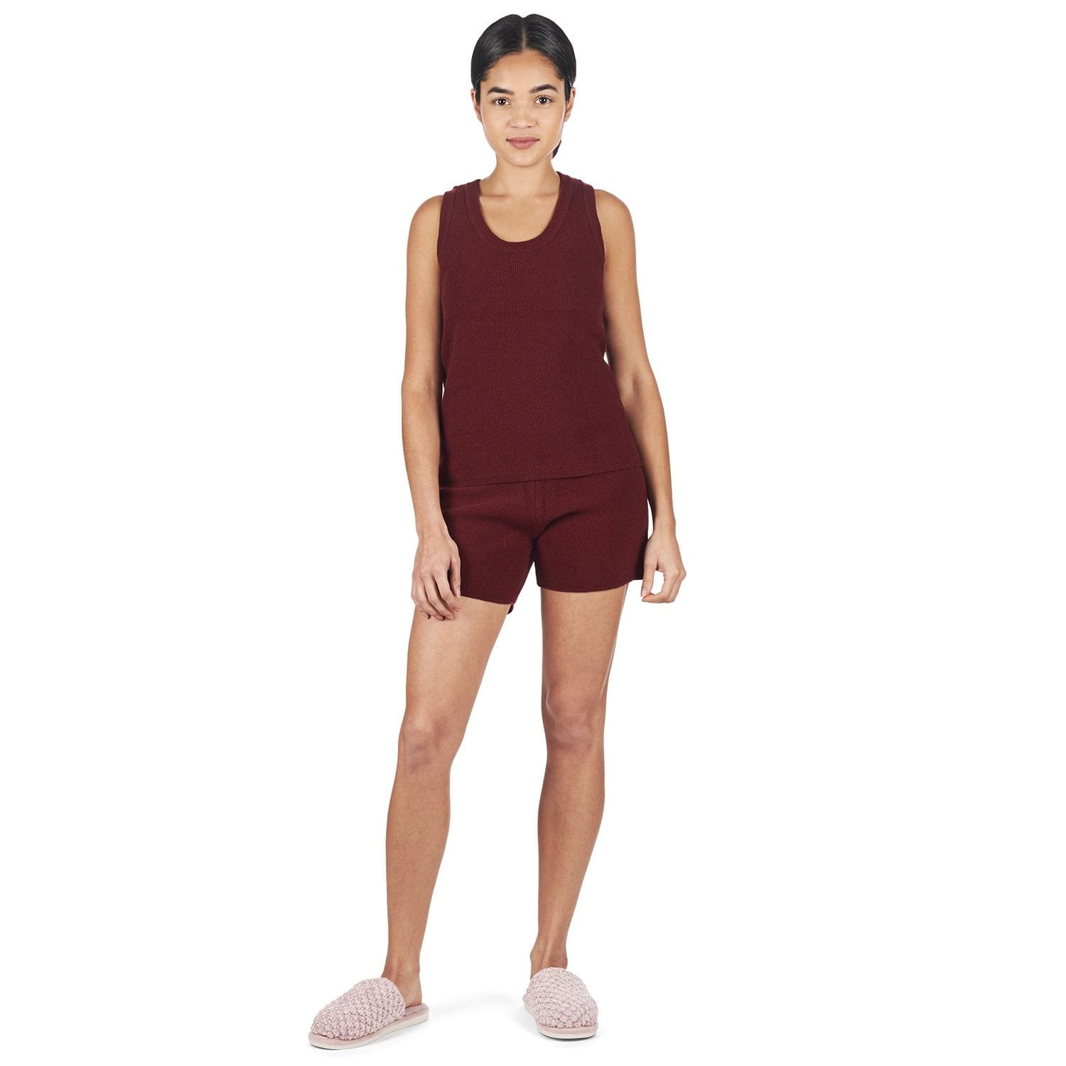 MeMoi Women's 2 Piece Sweater Knit Tank Top and Shorts Set