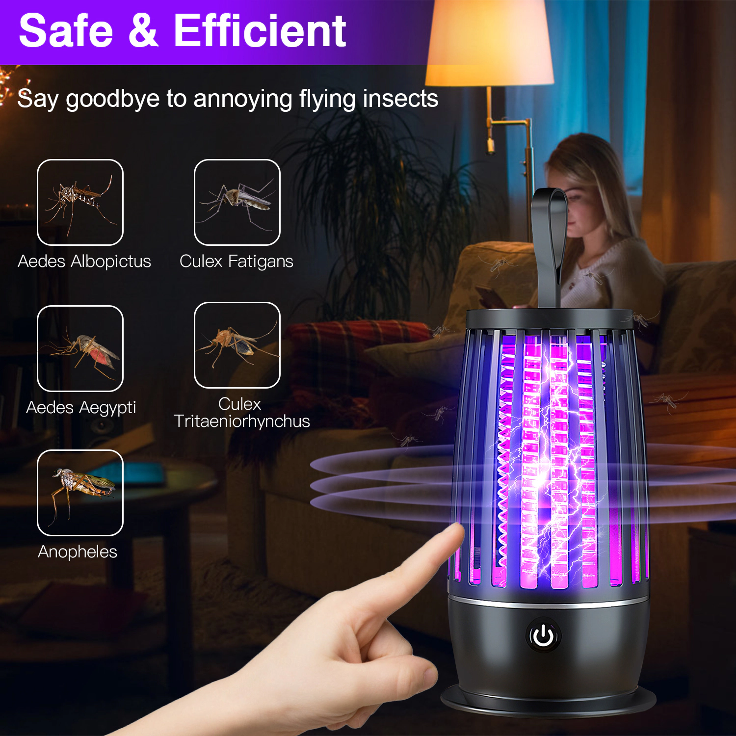 GBruno Rechargeable Bug Zapper With Night Light
