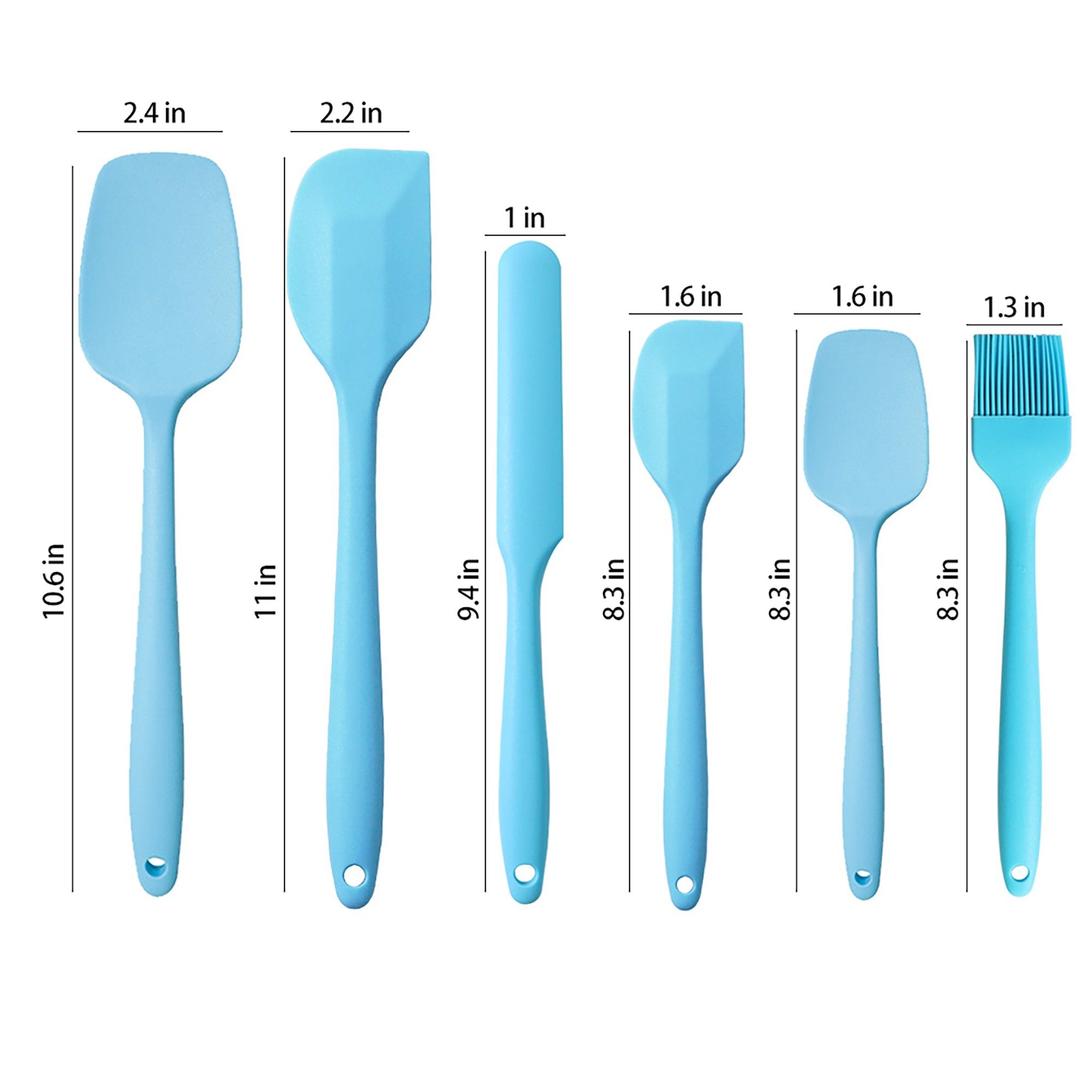 Alilang Women 6-Piece Silicone Spatula Set with Handles, Flexible and Durable Kitchen Tools for Cooking Baking
