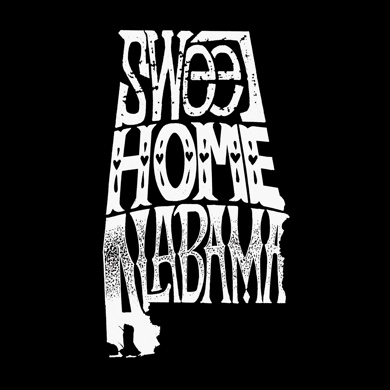 LA Pop Art Sweet Home Alabama - Men's Word Hooded Sweatshirt