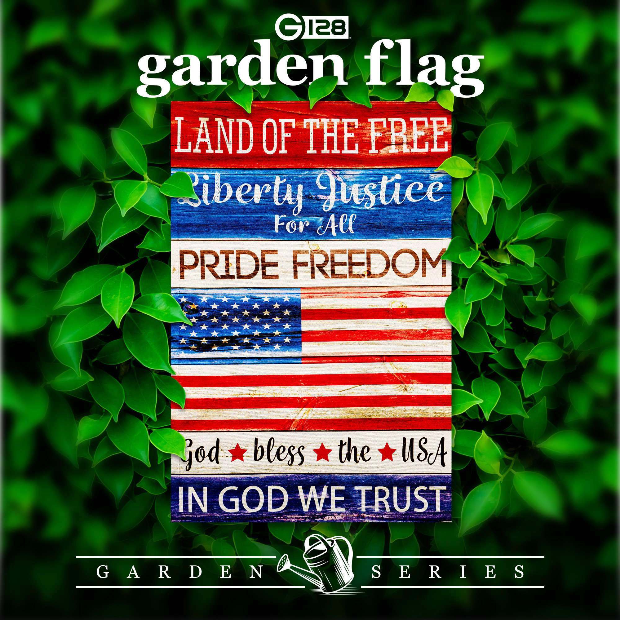 G128 Land of the Free Liberty Double-Sided Garden Flag 12x18 in, Patriotic Independence Day Outdoor Decoration