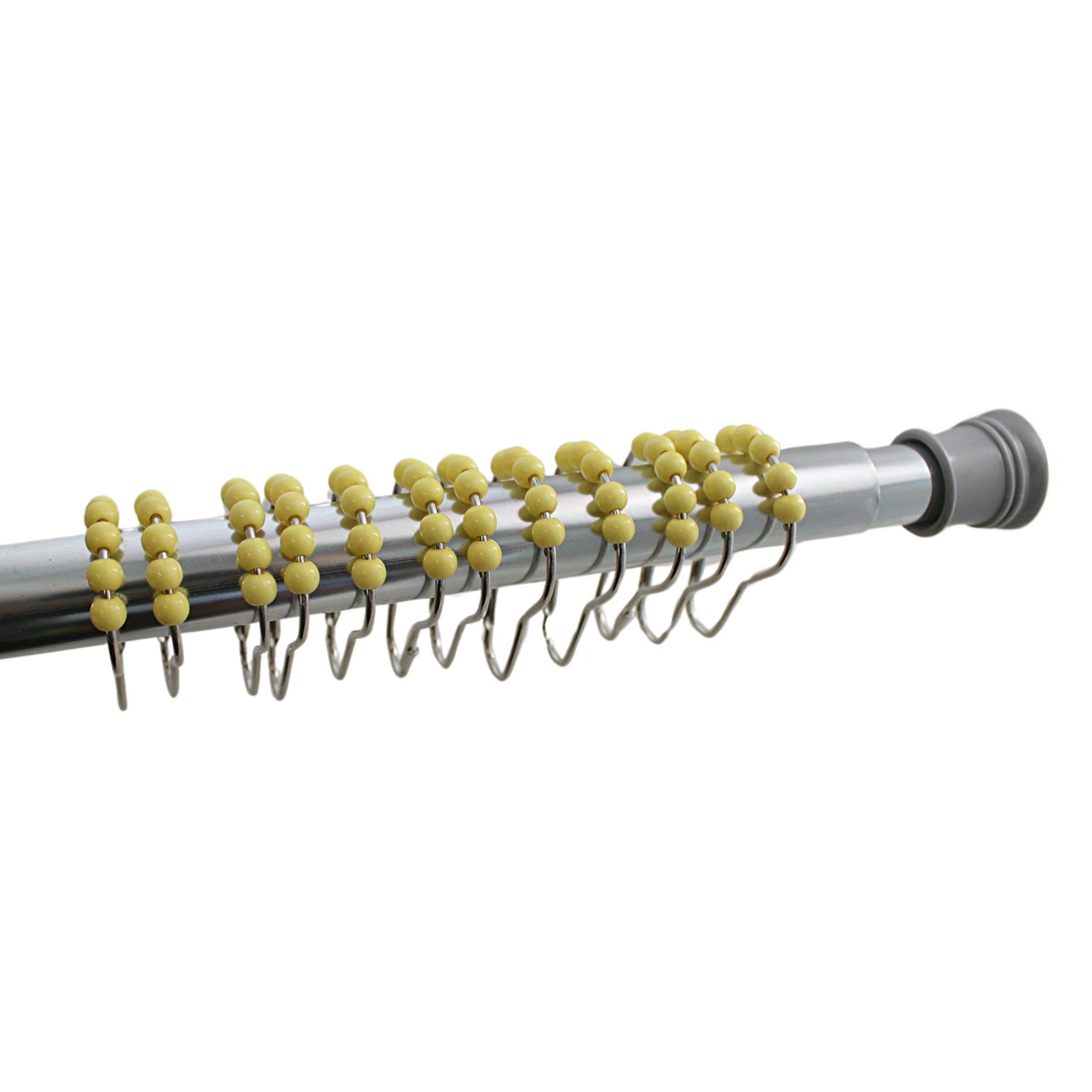 Home Collection Pack of 12 Yellow Roller Ball Shower Curtain Hooks