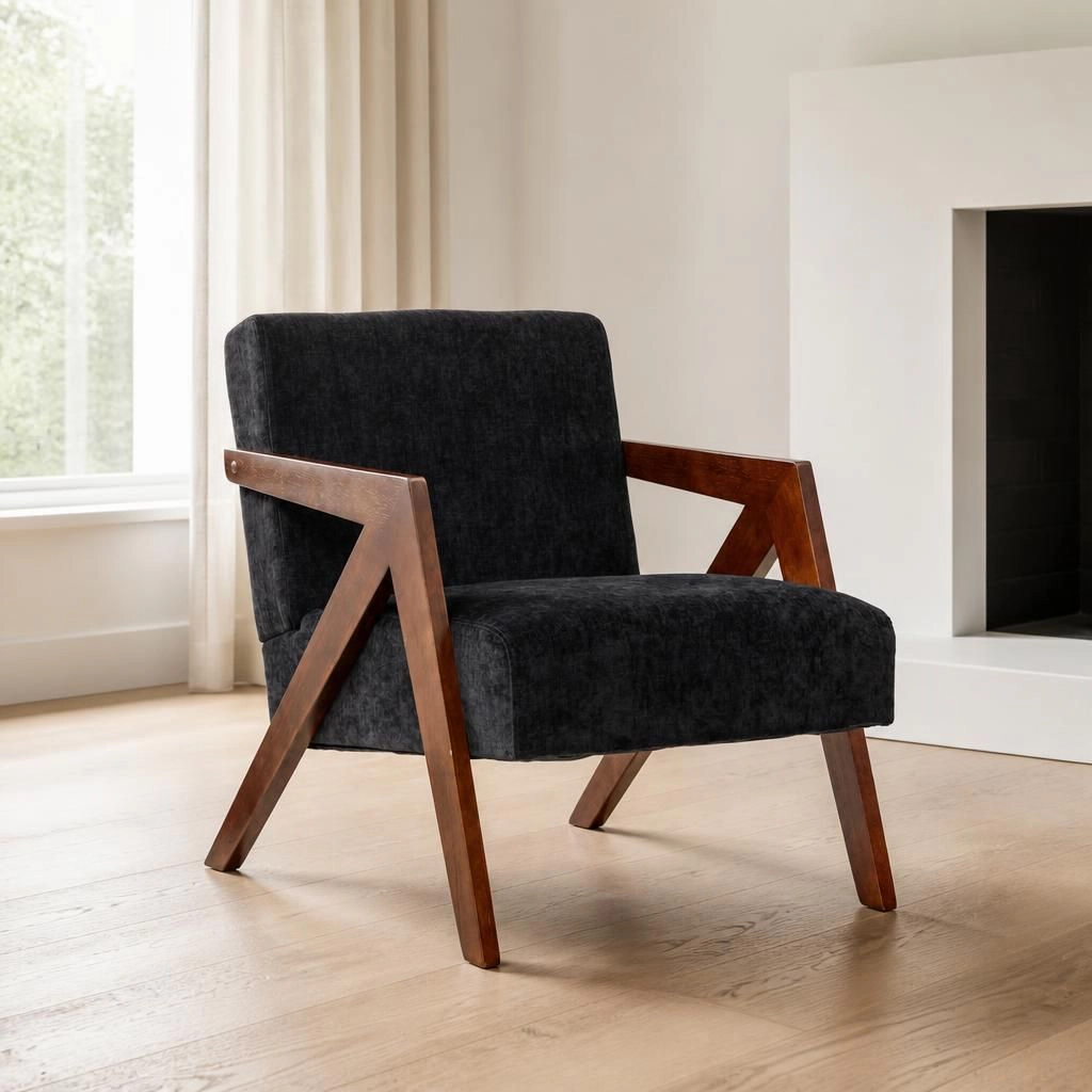 GOODSILO Compact Upholstered Chenille Accent Chair