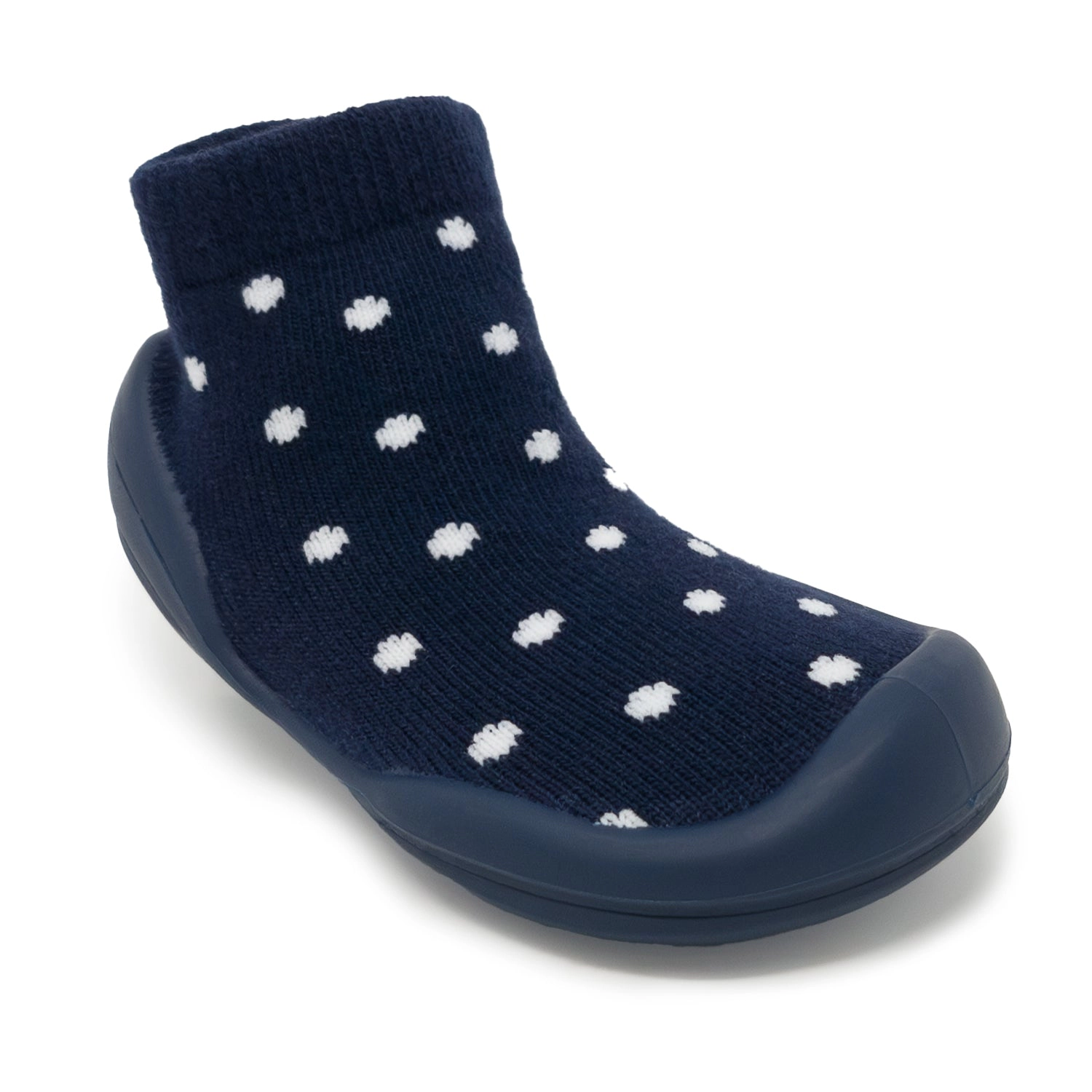 Komuello Baby Boy First Walk Sock Shoes Dotty Navy