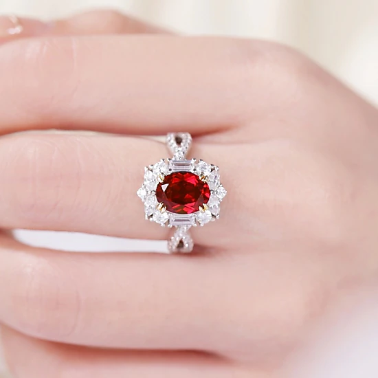 Wardrobe Whimsy Oval‑Cut Cubic Zirconia Floral Halo Twisted Split Shank Ring