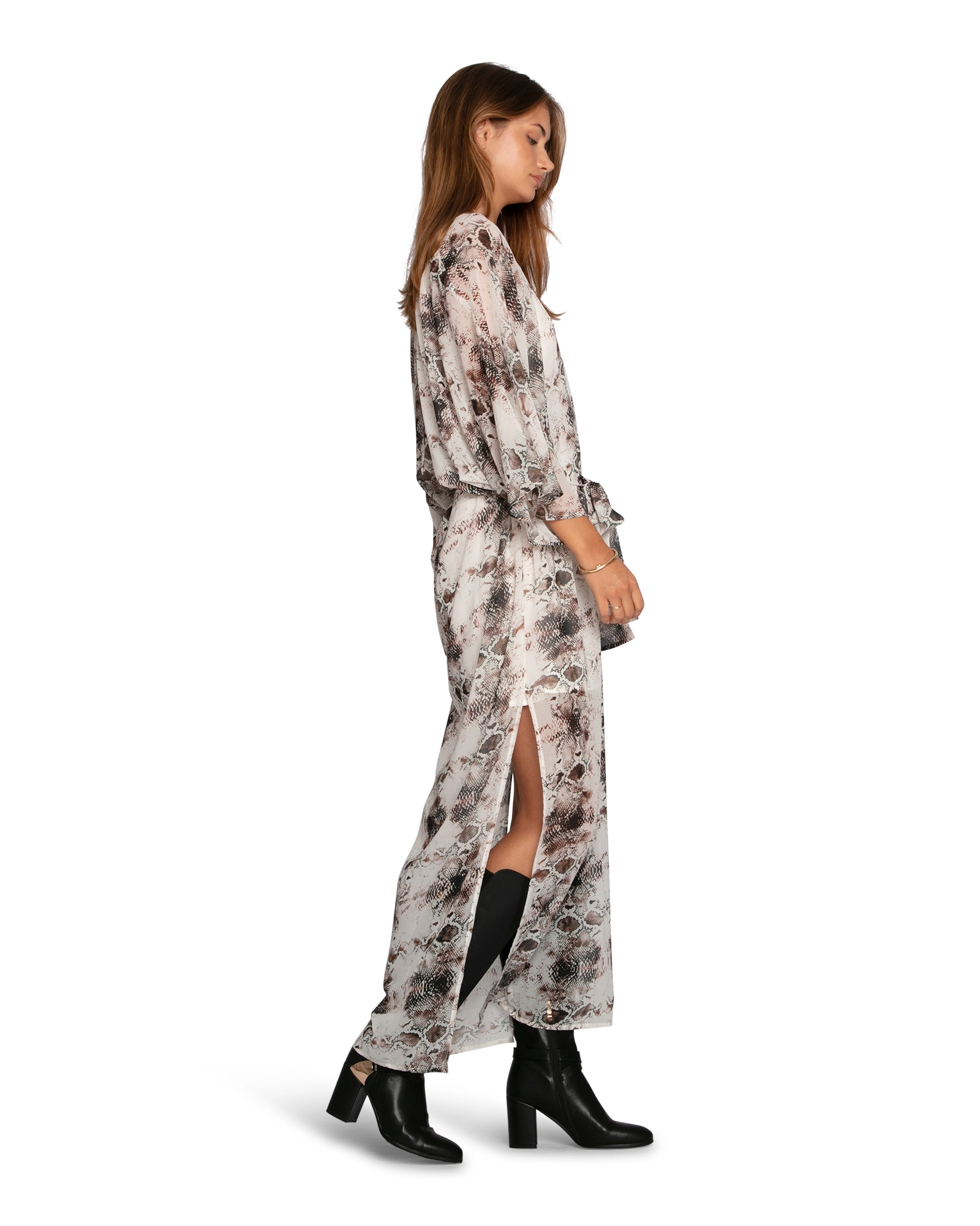 Belle & Bloom Heart On Fire Snake Print Kaftan