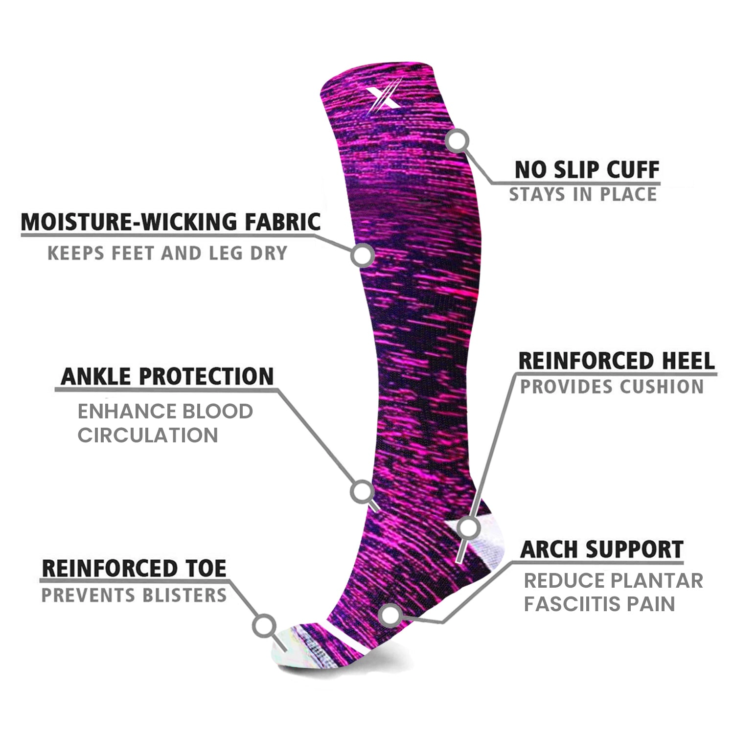 Extreme Fit Compression Socks - Knee High Performance For Men And Women 3 Pair