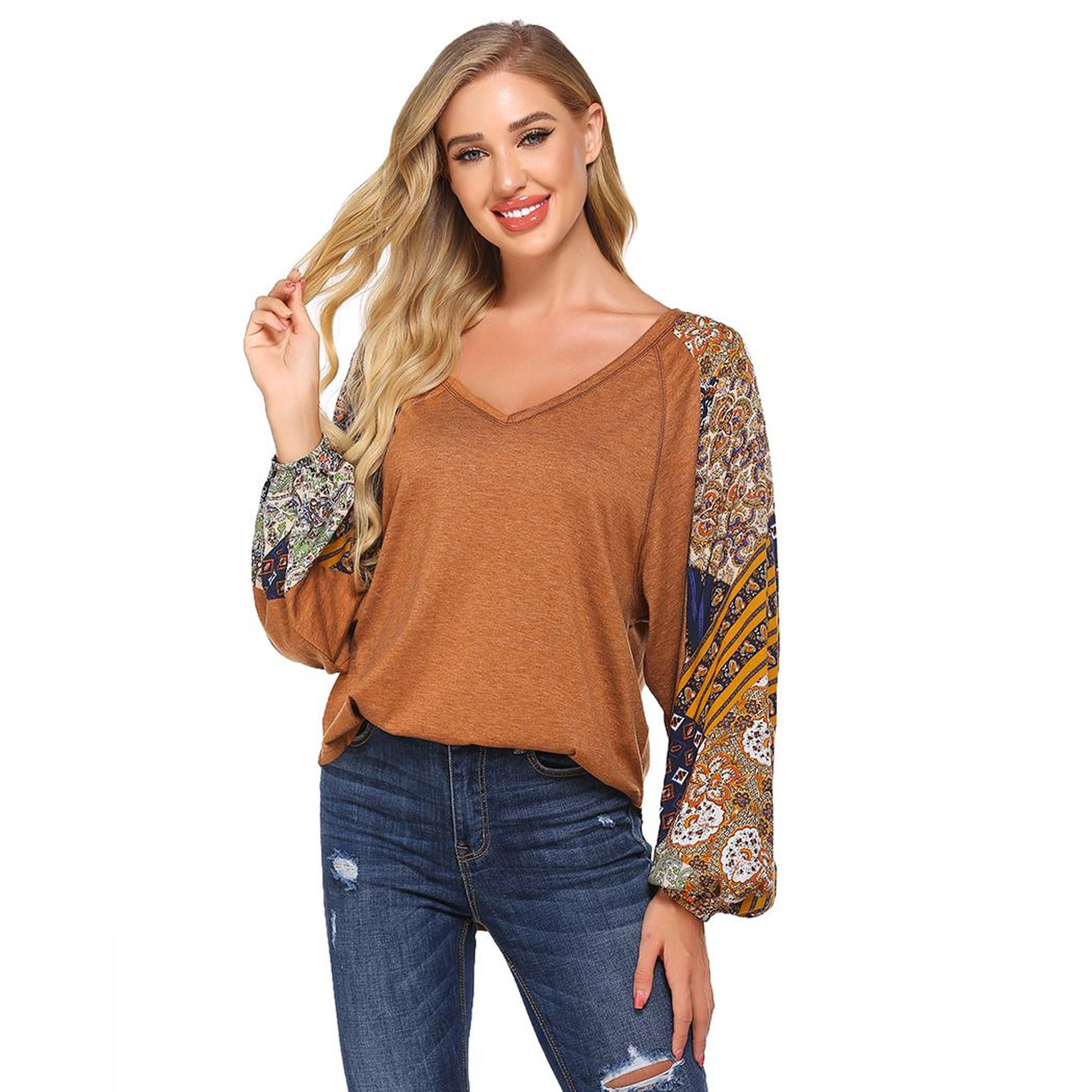 Zeagoo Women Western V Neck Blouse