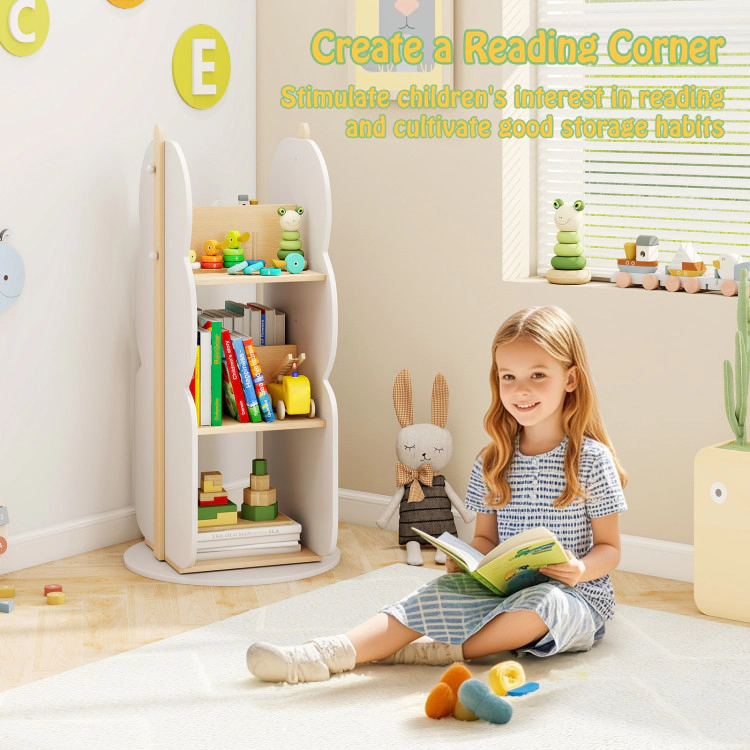 Hivvago 360° Kid's Rotating Bookshelf Toy Storage Organizer with 5 Shelves