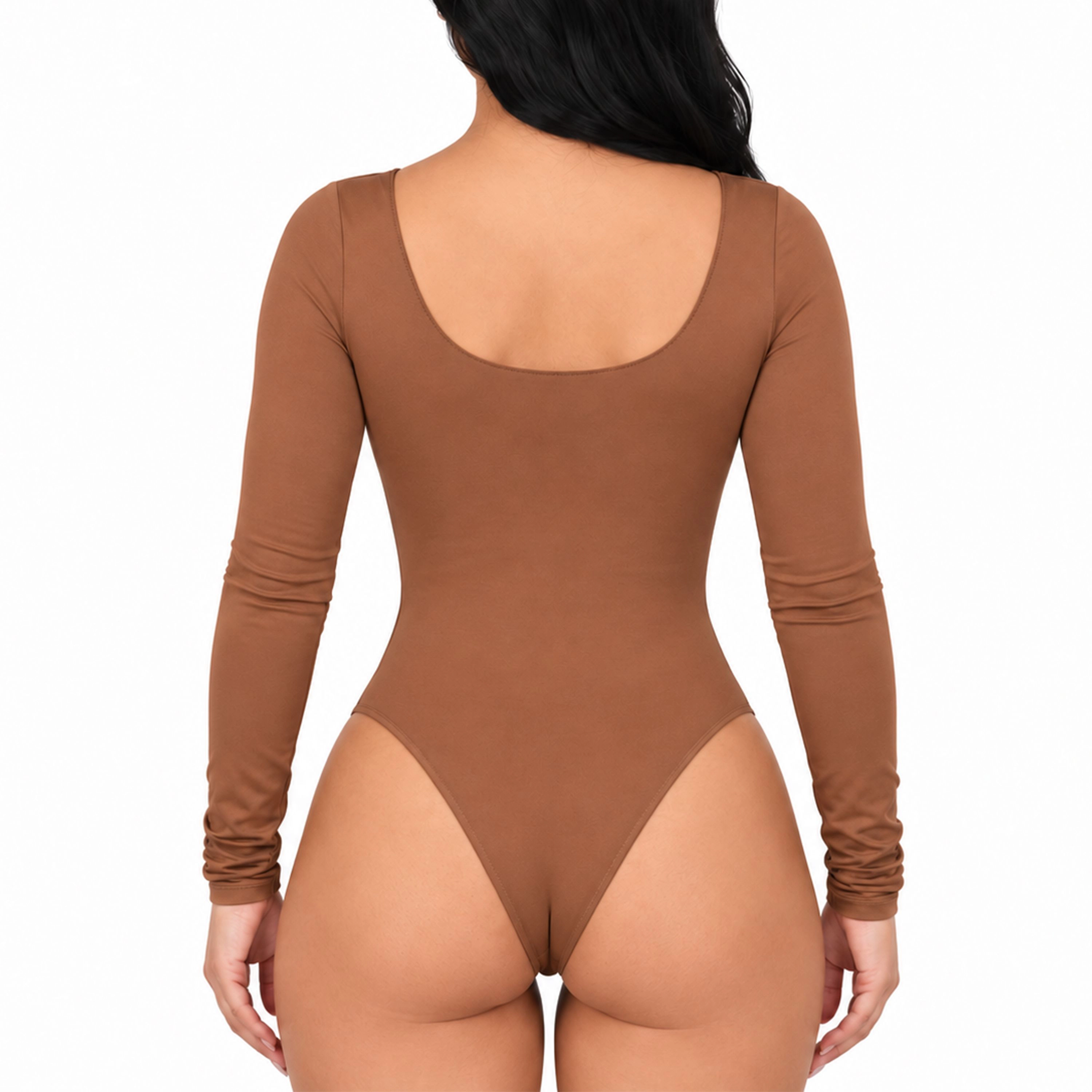 YAHAIRA Women's Bodysuit Long Sleeve Essential Double Layer