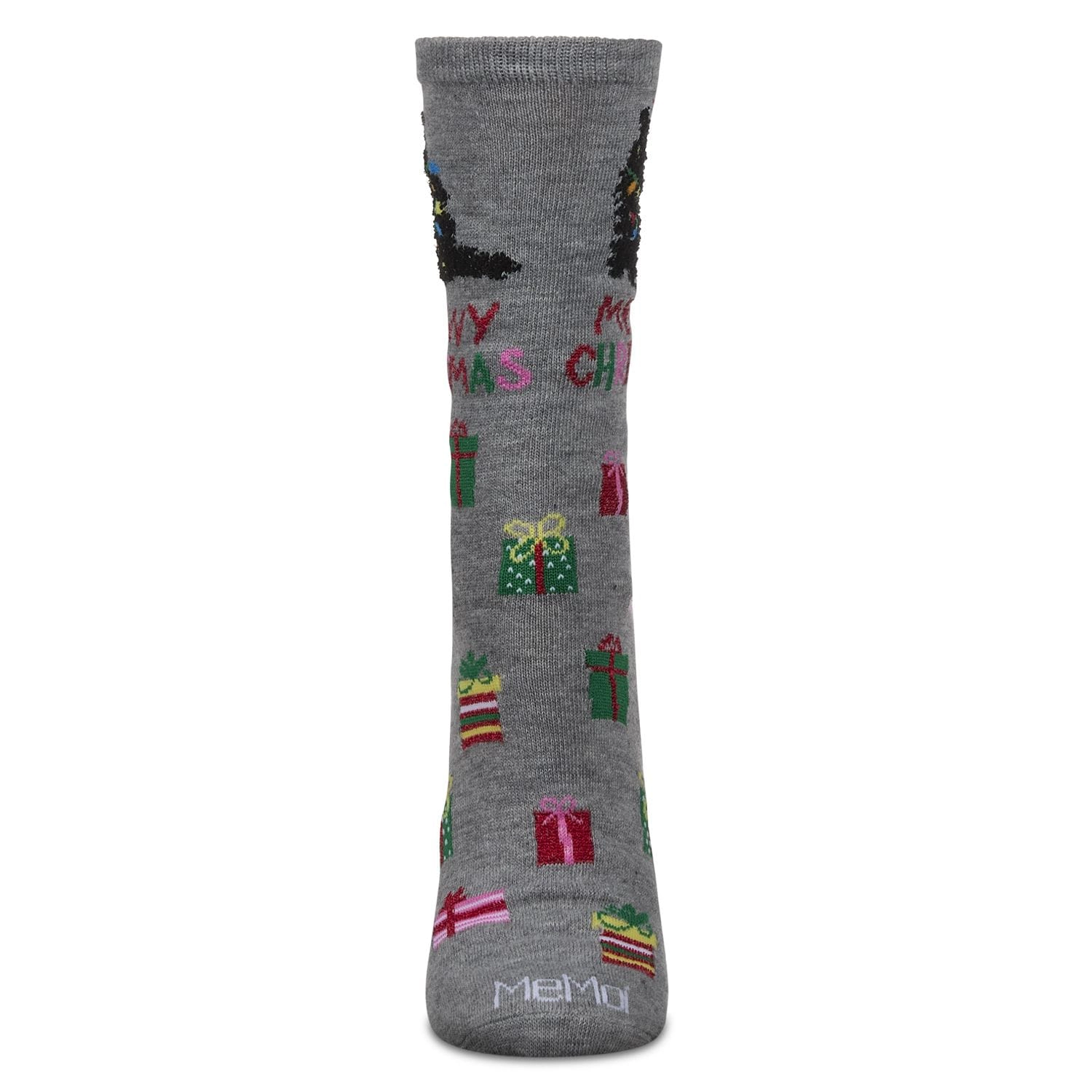 MeMoi Women's Meowy Christmas Holiday Crew Socks