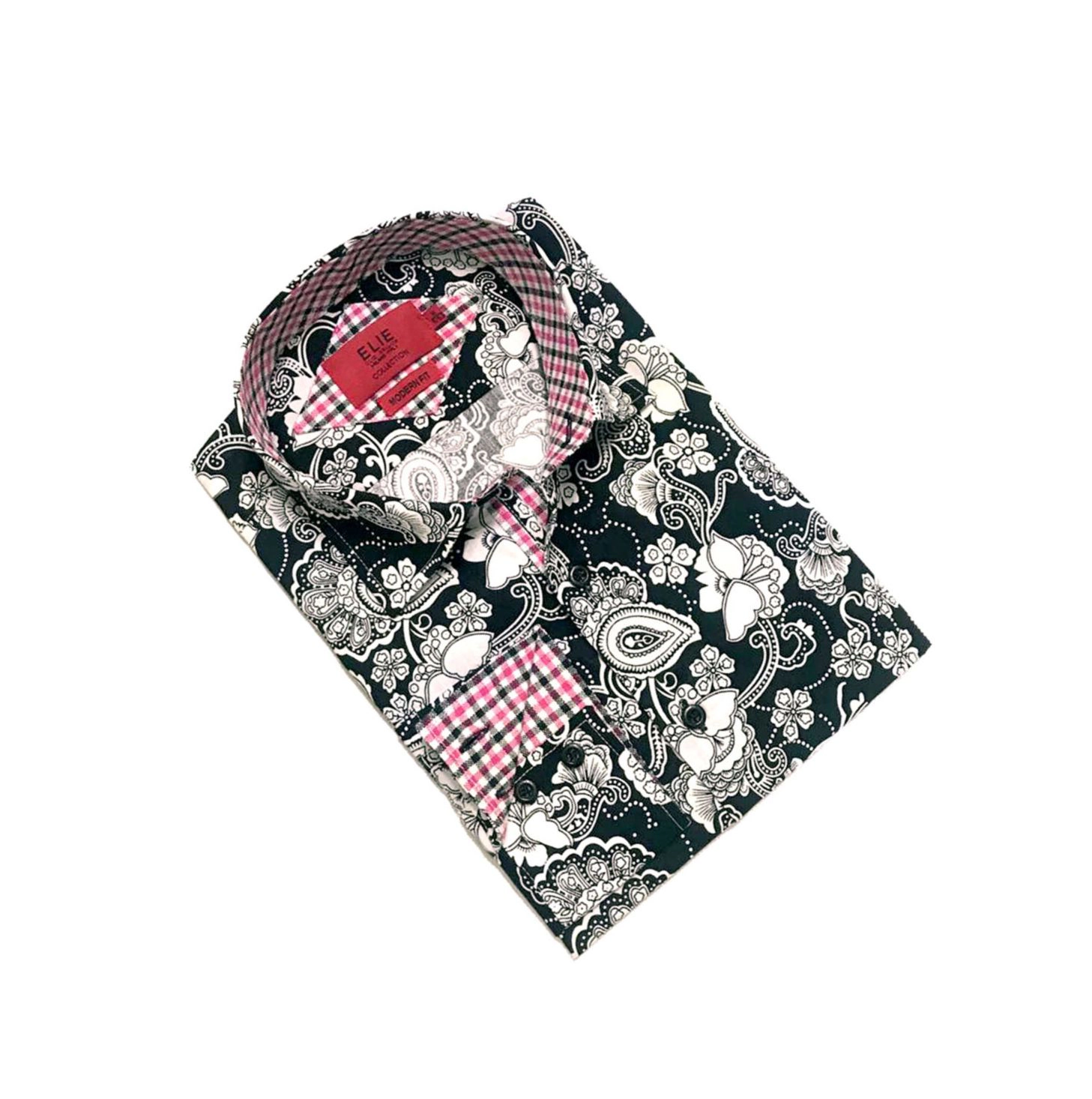 Elie Balleh Boys Slim Fit Paisley Dress Shirt