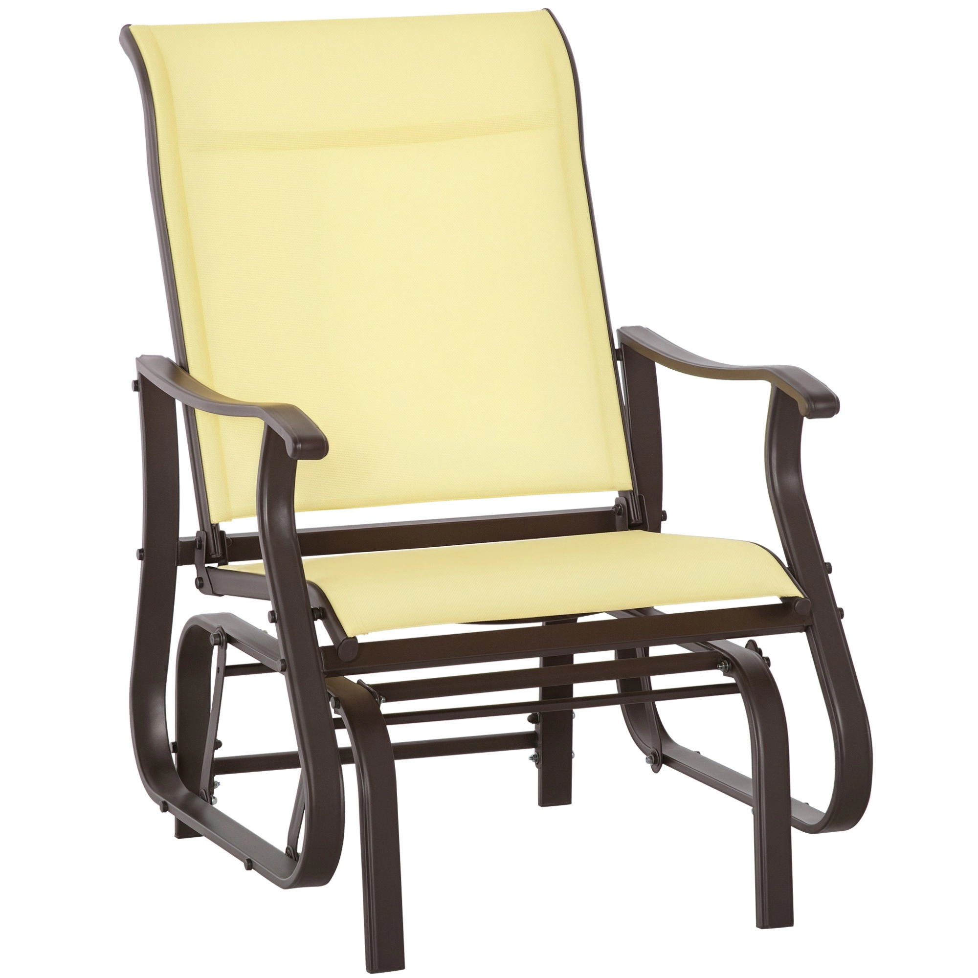 HONGGE Outdoor Glider Chair for Patio with Steel Frame Mesh Backyard Garden Porch