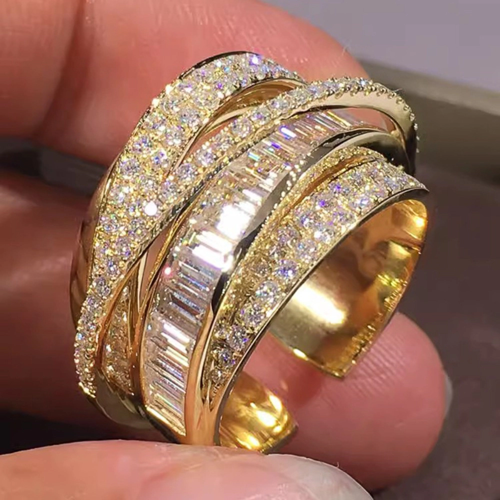 Women's Baguette Round Cubic Zirconia Stacking Ring