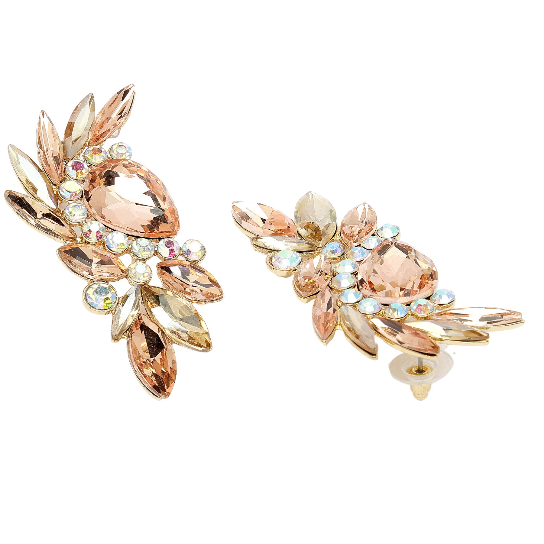 AGP PARIS Womens Diva Collection Leafy Stud Earrings