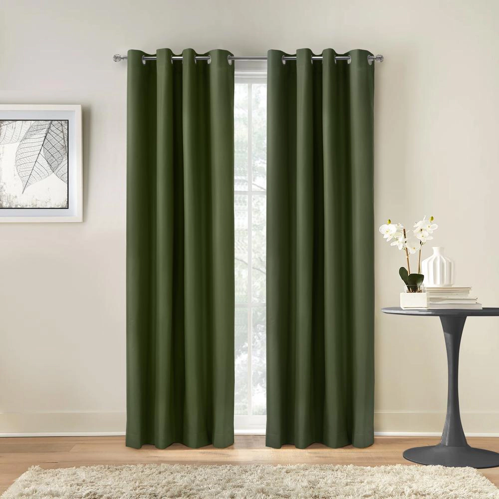 Thermaplus Alpine Blackout Premium Stylish and Functional Grommet Curtain Panel 52" x 95" Olive