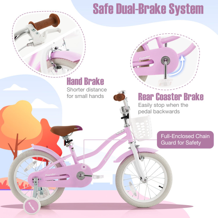 Hivvago Adjustable Kids Bike with 2 Brake System