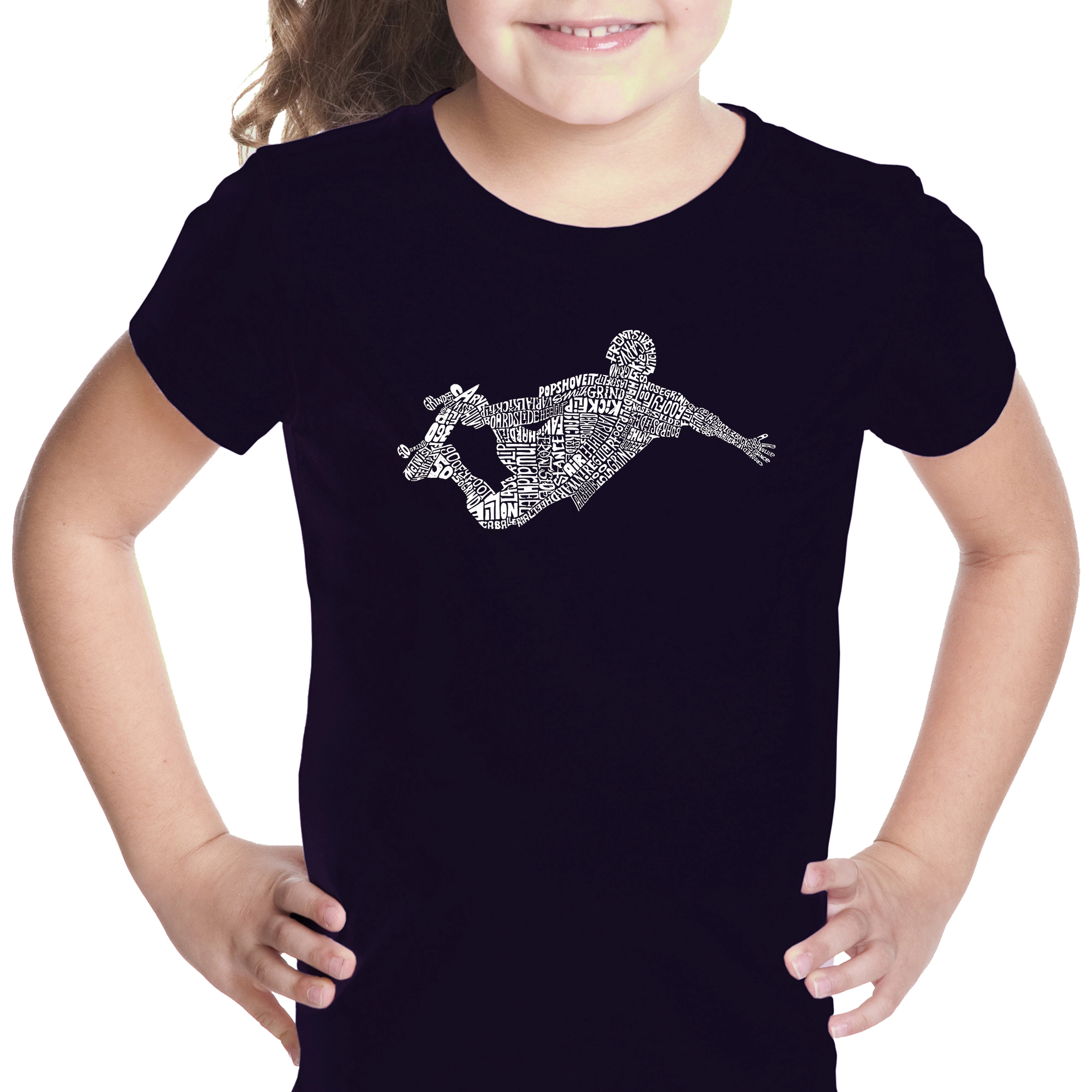 LA Pop Art Girls Word T-Shirt - POPULAR SKATING MOVES & TRICKS