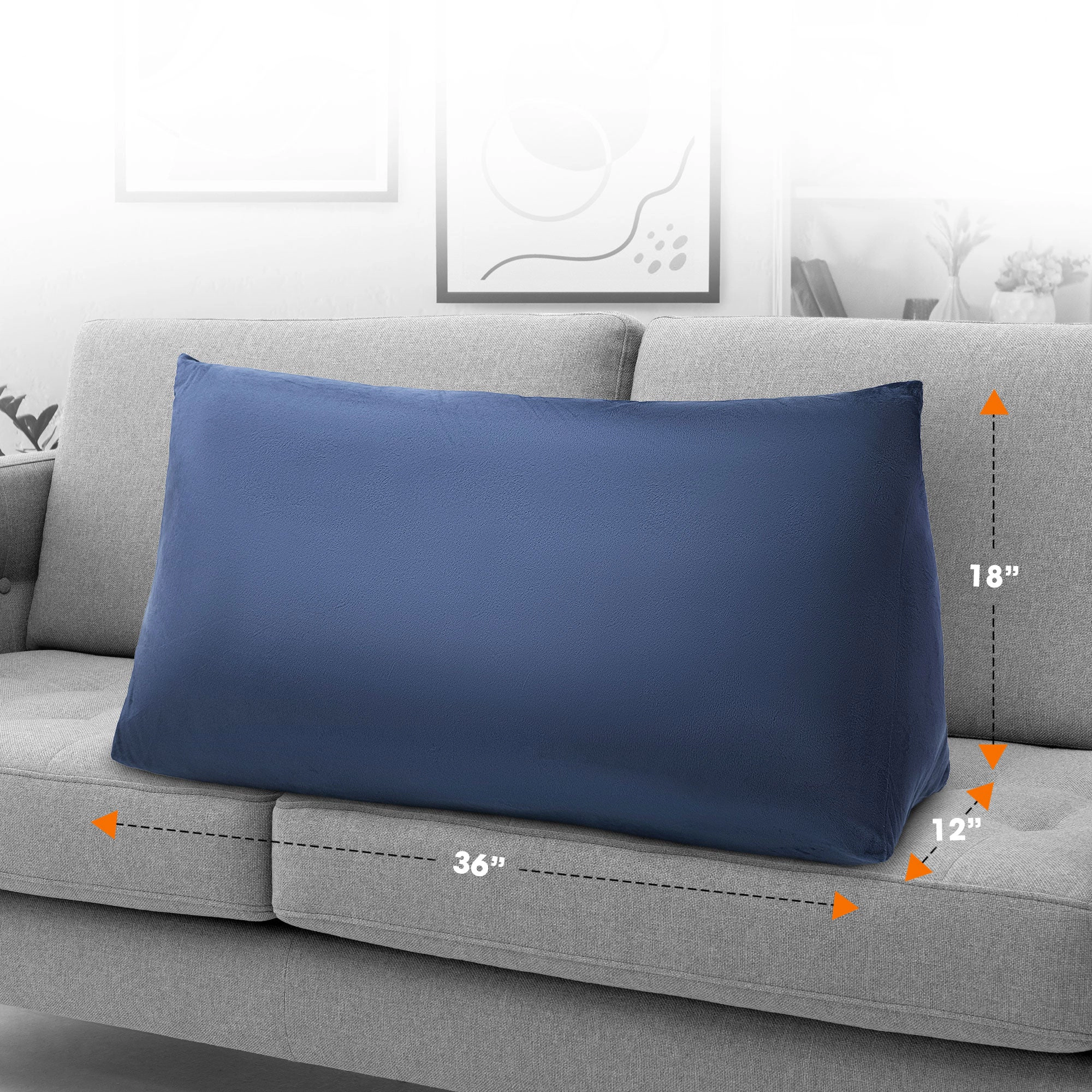 Cheer Collection Plush Velvet Hollow Fiber Wedge Support Pillow