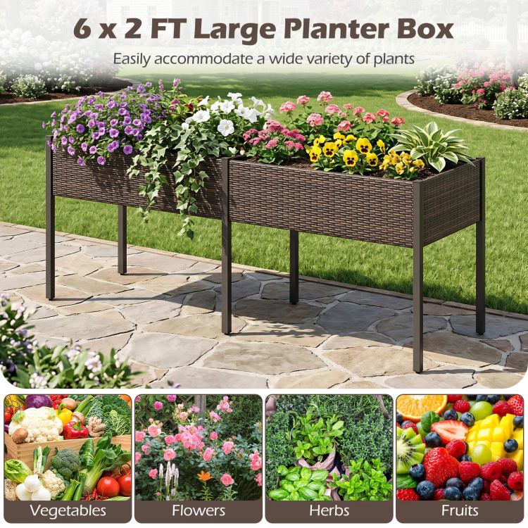 Hivvago Raised Garden Bed with Legs and Removable Liner for Vegetables Herbs Patio