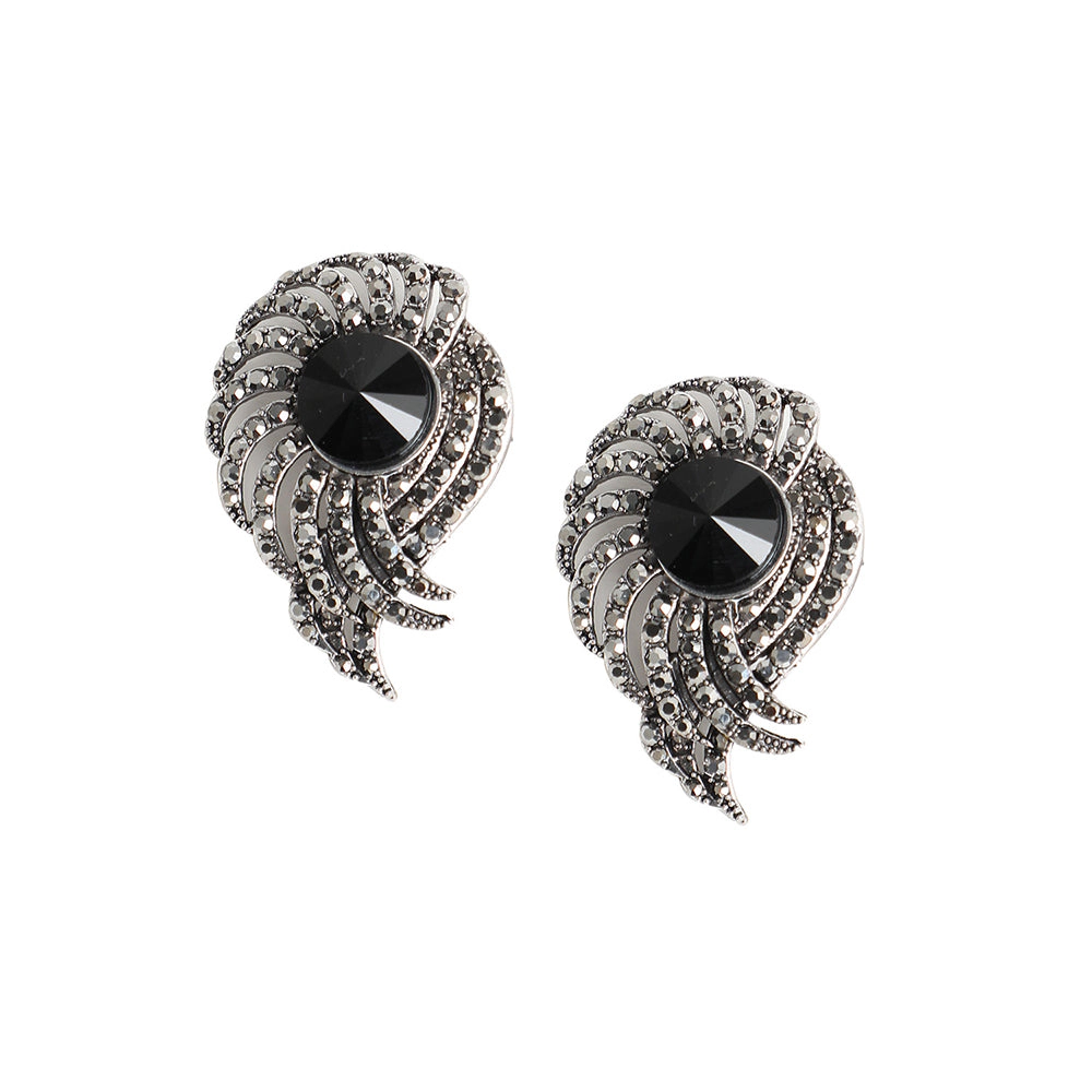 SOHI Women's Stone Spiral Drop Earrings