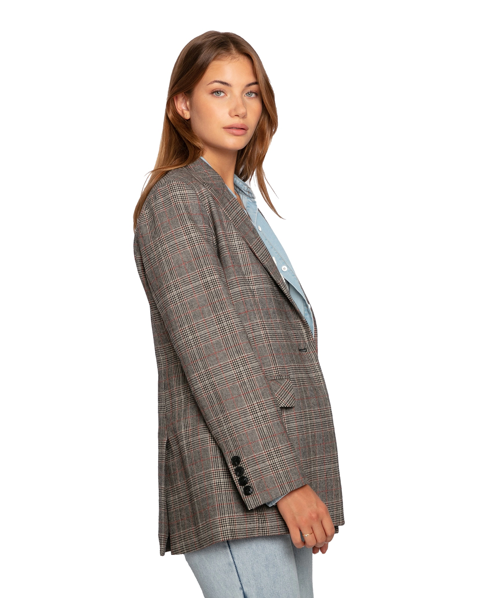 Belle & Bloom Paris Grid Single Breasted Blazer