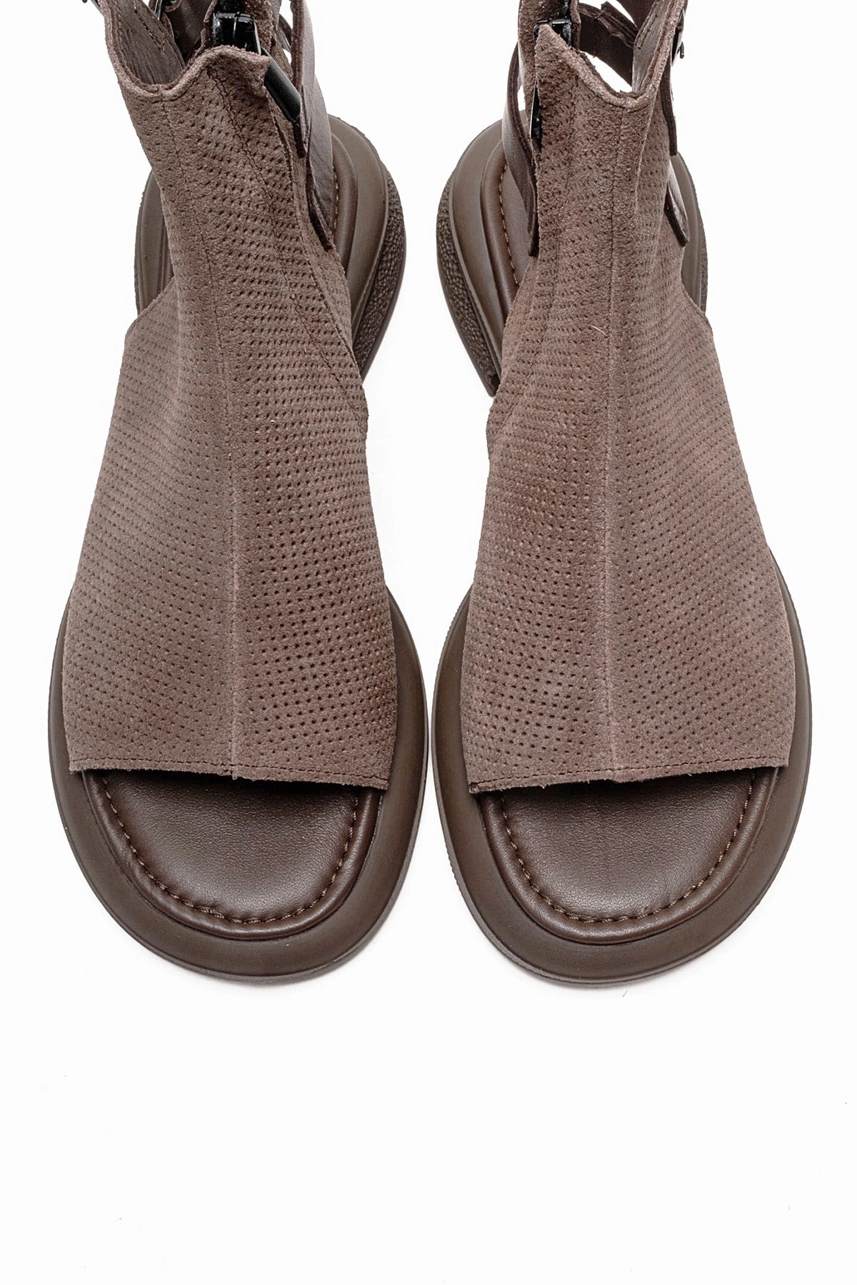 Forever & Always Womens Carina Leather Side Zip Sandal