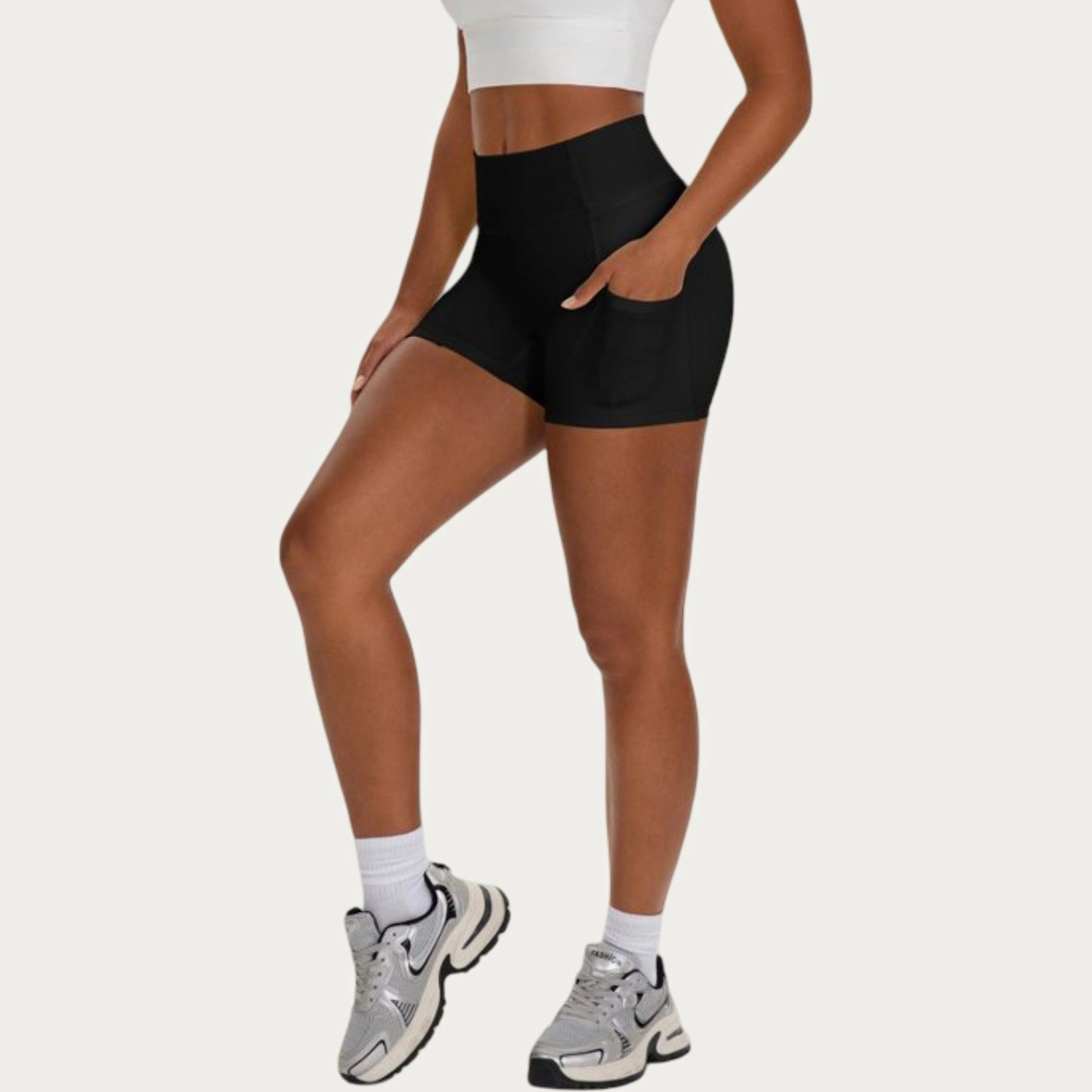 Anna-Kaci Women's High Waist Biker Shorts with Side Pockets and Smooth Stretch Fit