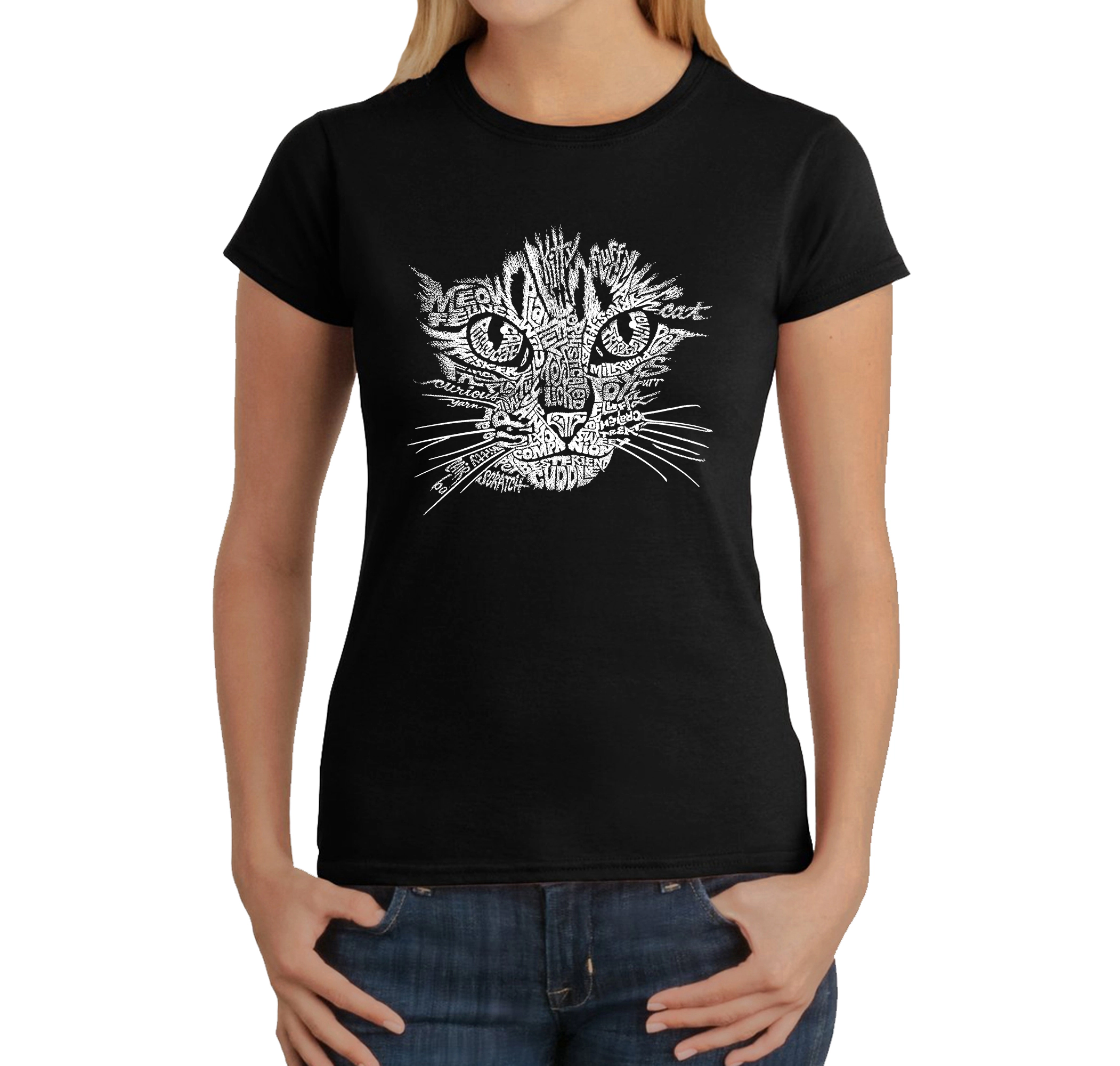 LA Pop Art Women's Word T-Shirt  Cat Face