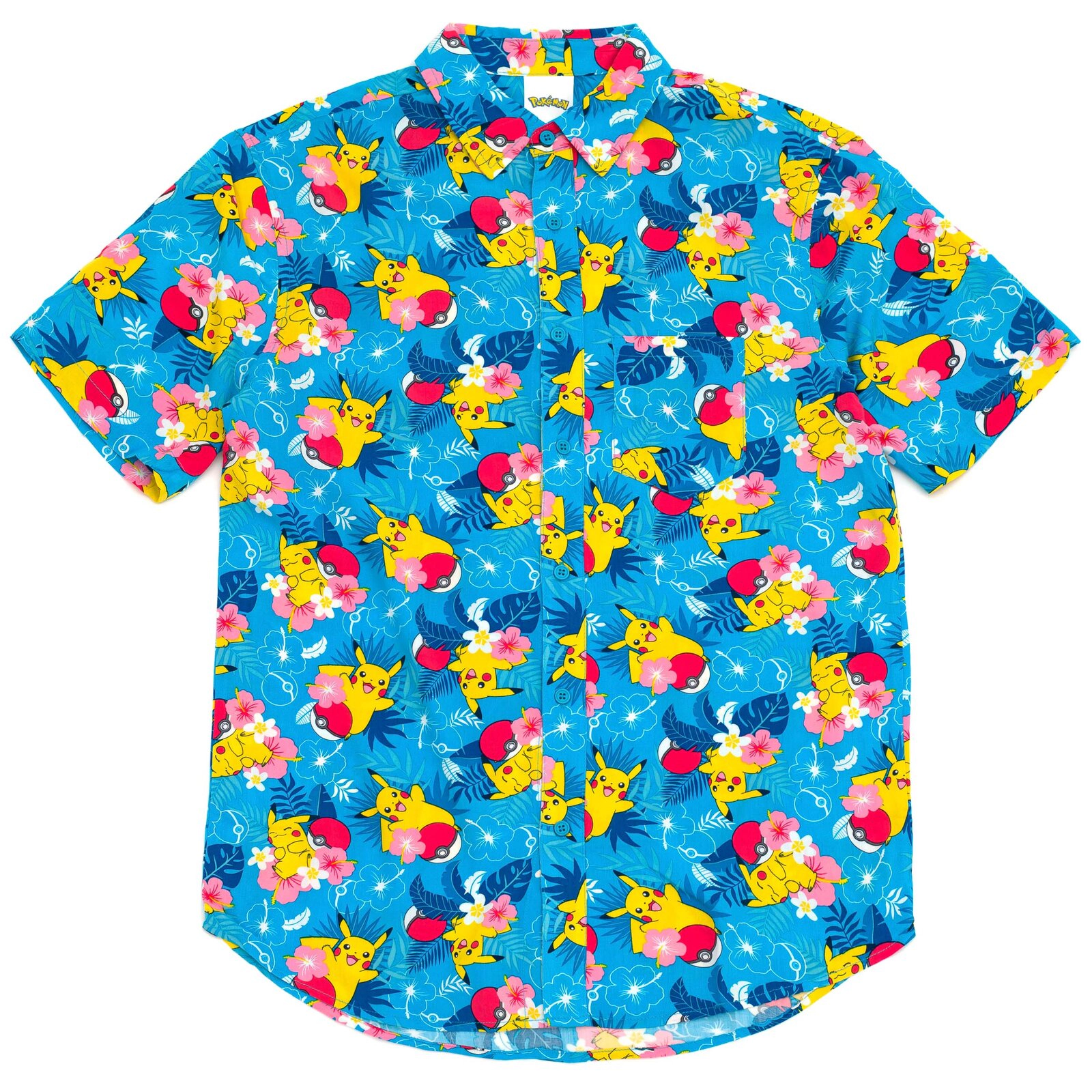 Pokemon Pikachu Matching Family Hawaiian Short Sleeve Button Down Shirt