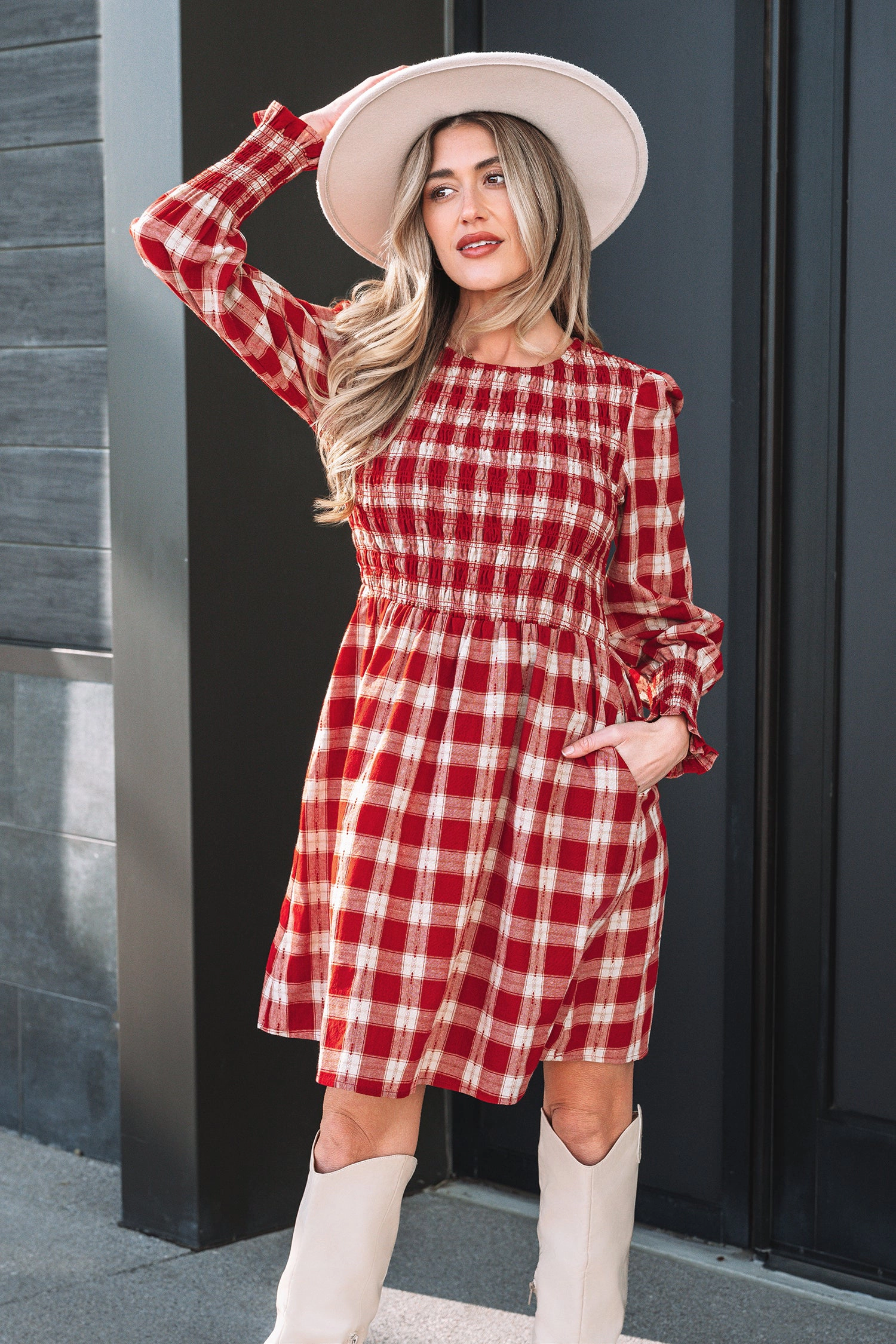 Threaded Pear Women's Amelia Puff Sleeve Mini Dress