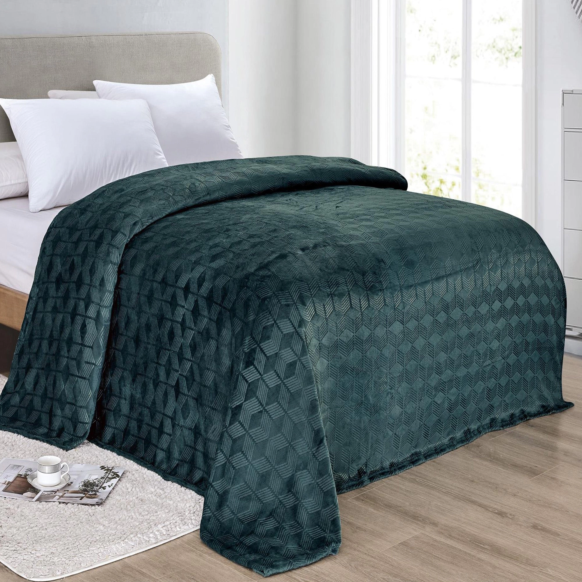 Amrani Bedcover Embossed Blanket Soft Premium Microplush by Plazatex