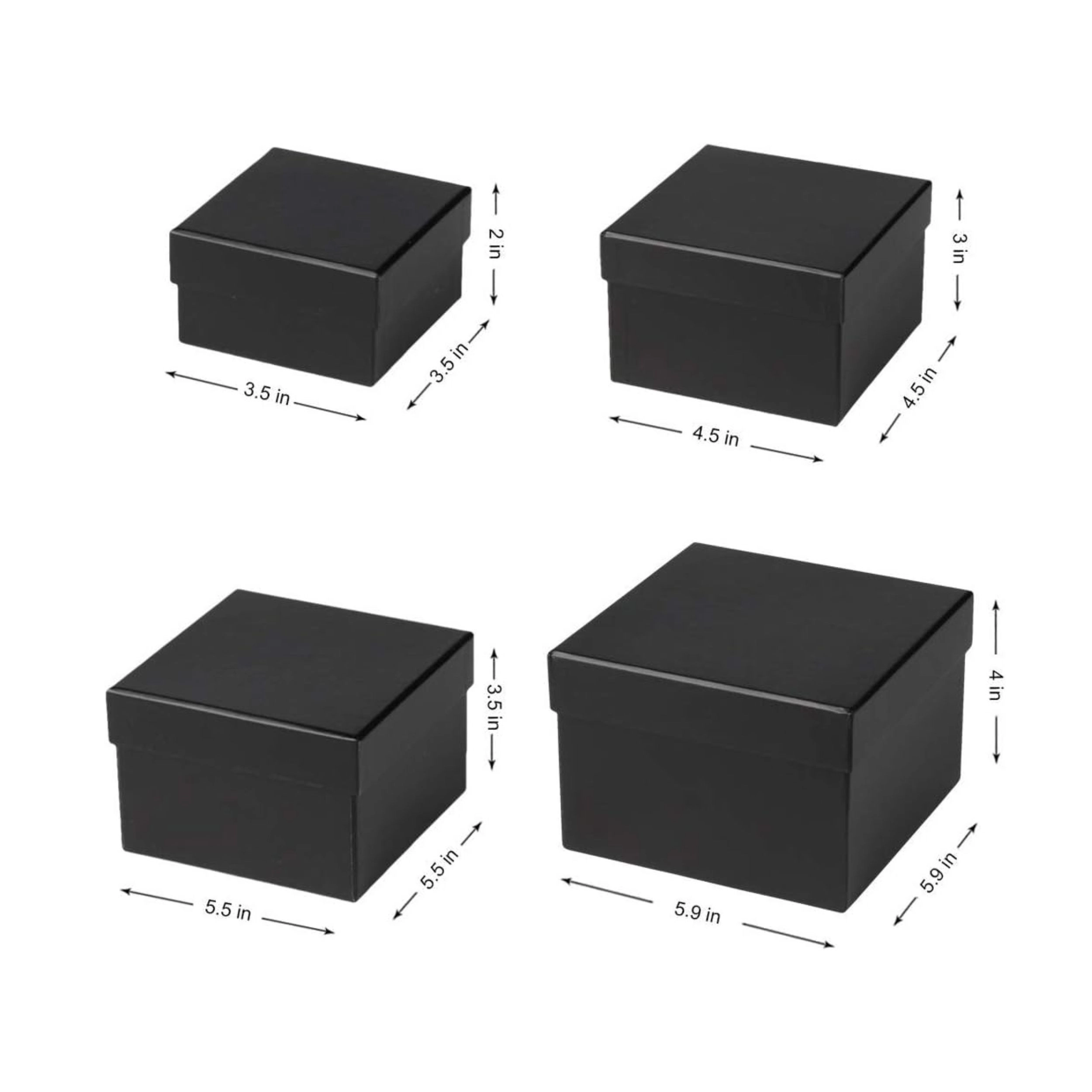 Stock Preferred Pack of 4 Square Gift Boxes with Lids Nesting Present for Gifts and Parties