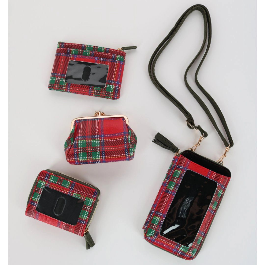 Buxton Women's Tartan Plaid Printed Vegan Leather Everywhere Wallet